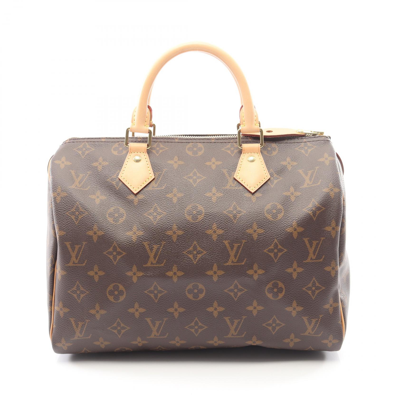 【P5倍×5%OFFクーポン】ルイ・ヴィトン LOUIS VUITTON スピーディ30 ハンドバッグ バッグ PVCコーティングキャンバス レザー モノグラム レディース ブラウン系 M41108 【中古】