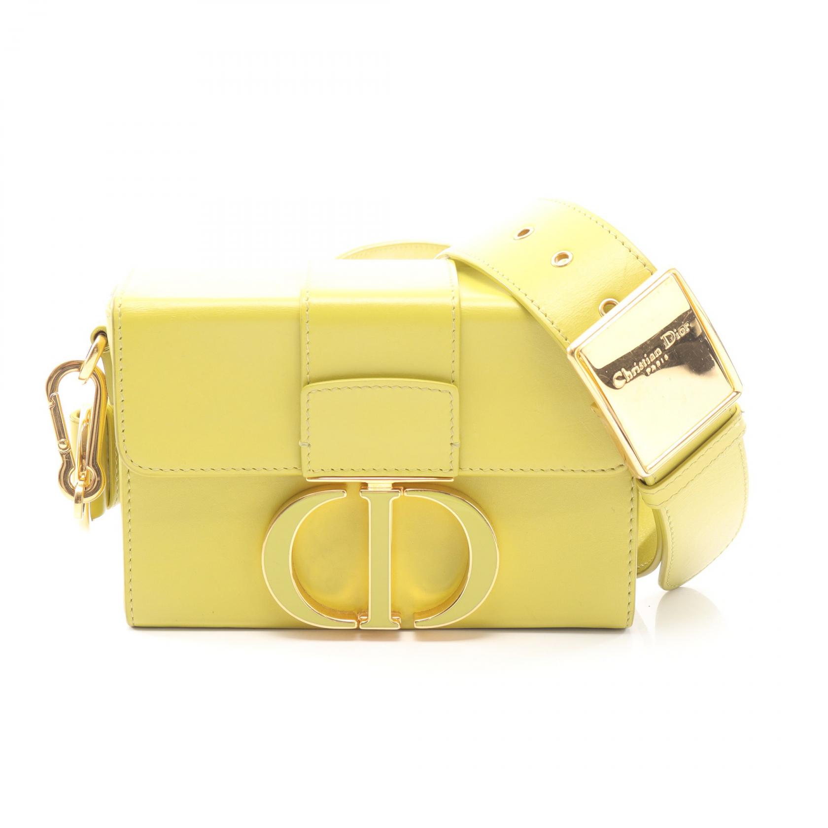 【2万円OFFクーポン対象】ディオール Dior 30 MONTAIGNE モンテーニュ ボックス ショルダーバッグ バッグ レザー レディース イエロー系 【中古】