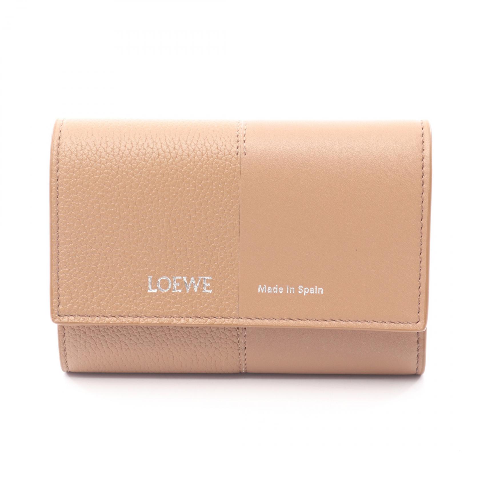 【5千円OFFクーポン対象】ロエベ LOEWE バーティカル ウォレット スモール 三つ折り財布 財布 レザー レディース ブラウン系 C612S33X019579 【新品】