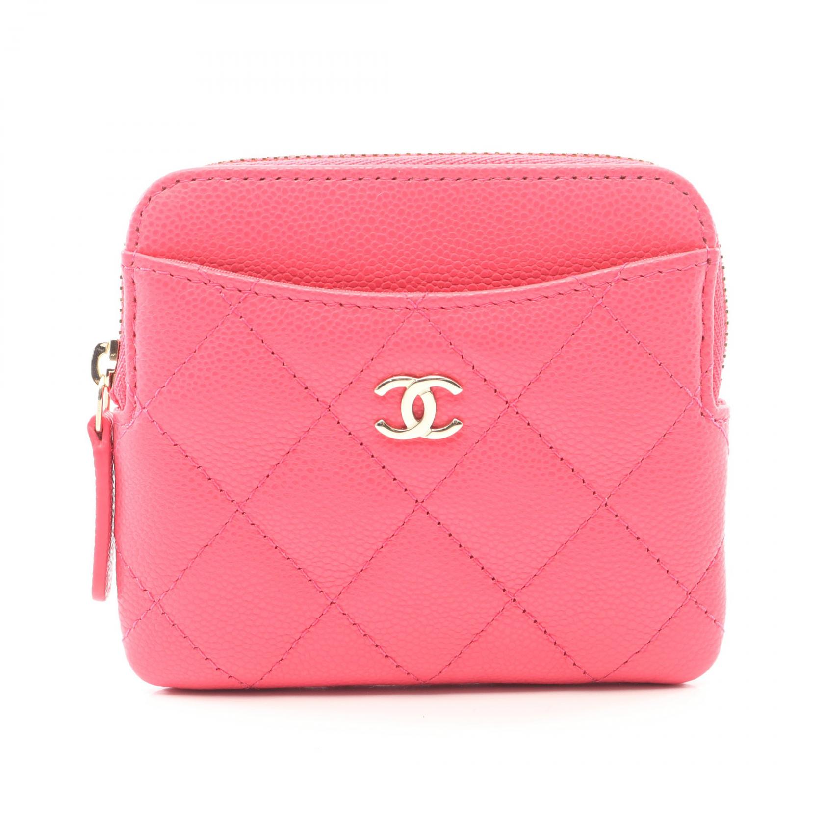 【P5倍×5%OFFクーポン】シャネル CHANEL マトラッセ コインケース 財布 レザー グレインドカーフレザー レディース ピンク系 【中古】