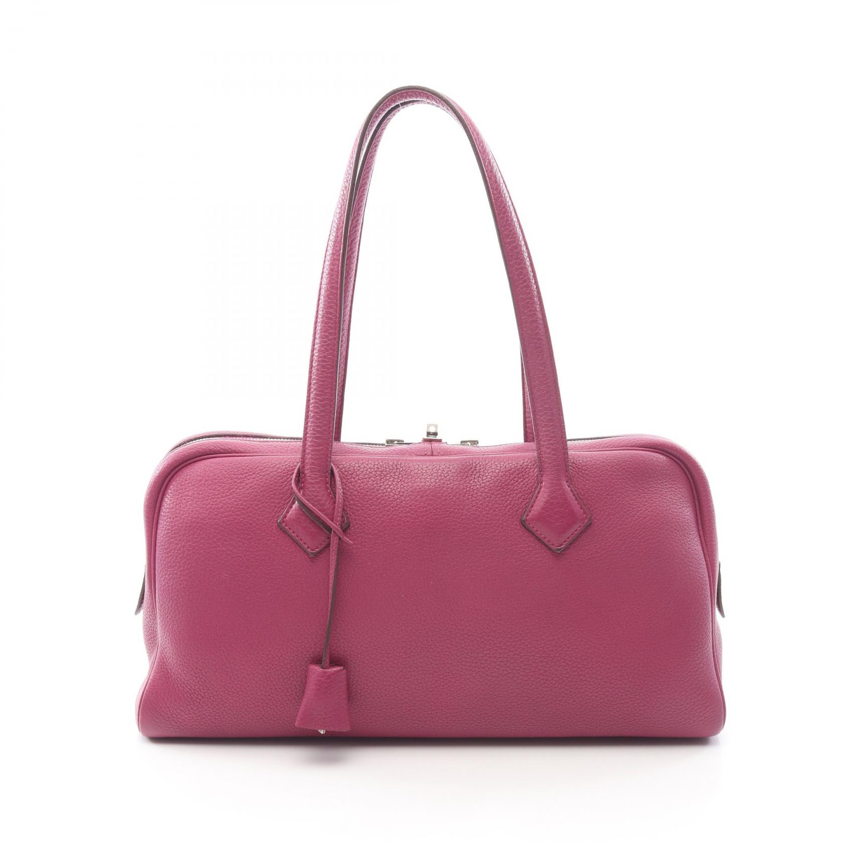 【10%OFFクーポン対象】エルメス HERMES ヴィクトリア エラン38 ハンドバッグ バッグ レザー トリヨンクレマンス トリヨンクレマンス レディース ピンク系 【中古】