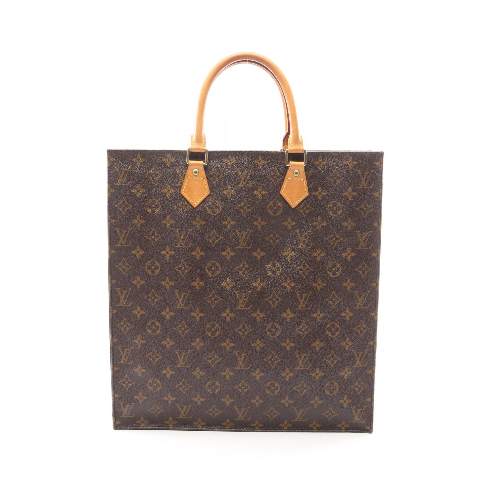 ルイ・ヴィトン LOUIS VUITTON サックプラ トートバッグ バッグ PVCコーティングキャンバス レザー モノグラム レディース ブラウン系 M51140 【中古】