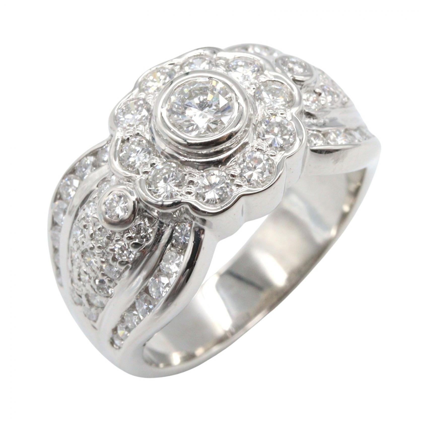 【10%OFFクーポン対象】ジュエリー JEWELRY ダイヤモンド リング リング・指輪 ジュエリー Pt900プラチナ ダイヤモンド レディース シルバー系 / クリア系 ﾀﾞｲﾔ 11.1g 【中古】