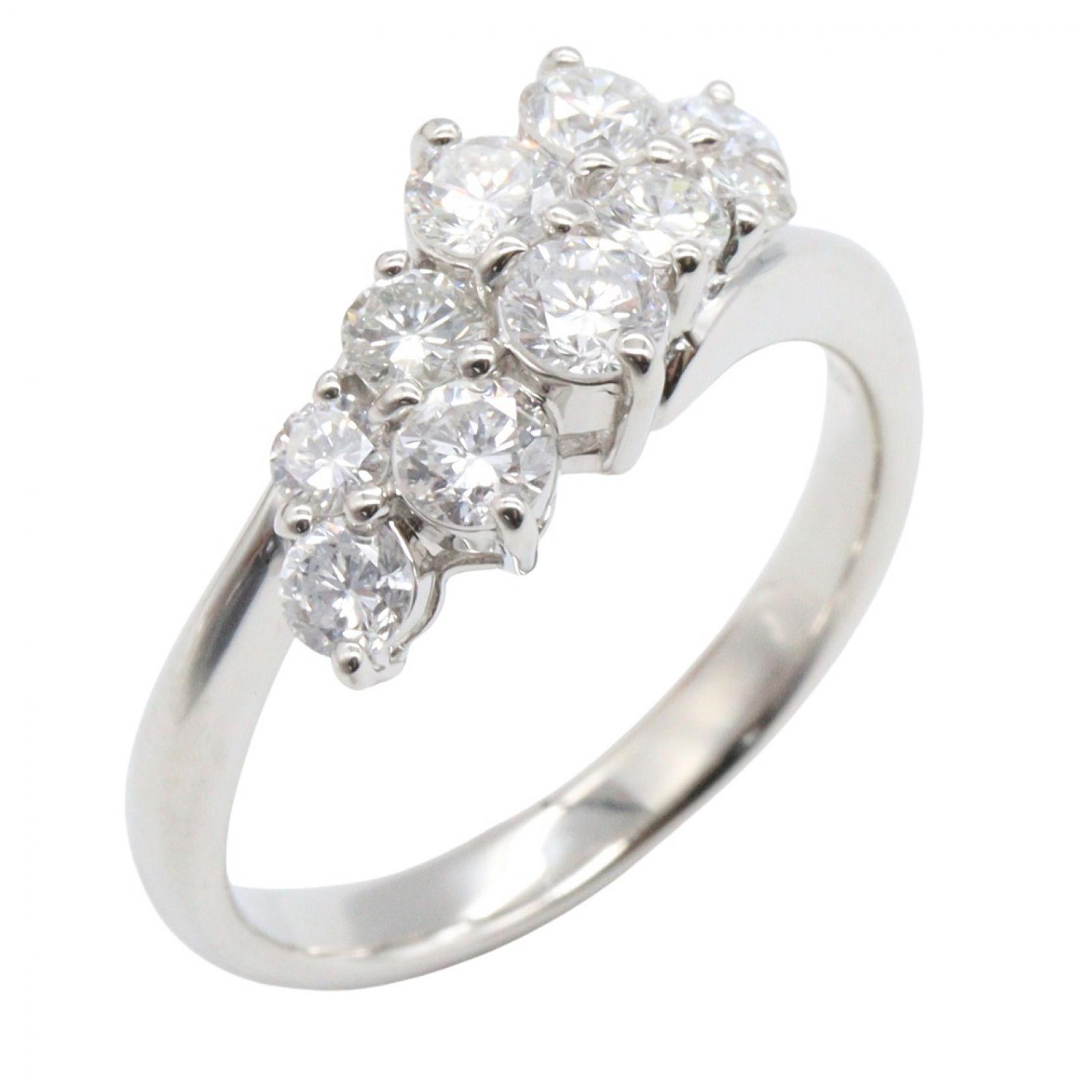 【P5倍×5%OFFクーポン】ジュエリー JEWELRY ダイヤモンド リング リング・指輪 ジュエリー Pt900プラチナ ダイヤモンド レディース シルバー系 / クリア系 ﾀﾞｲﾔ 5.9g 【中古】