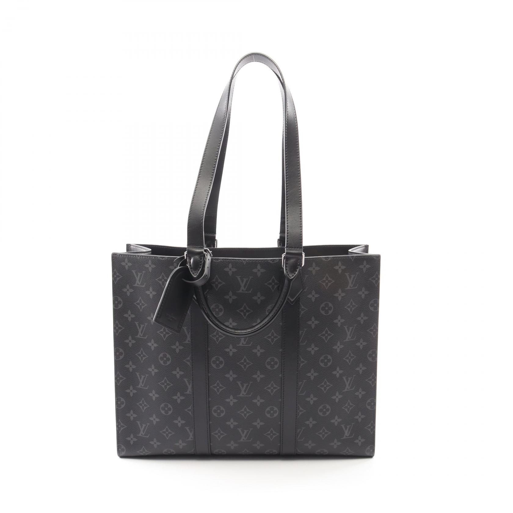【5%OFFクーポン×ポイント5倍】ルイ・ヴィトン LOUIS VUITTON サックプラ 24H トートバッグ バッグ PVCコーティングキャンバス レザー モノグラム・エクリプス メンズ ブラック系 M47059 【中古】