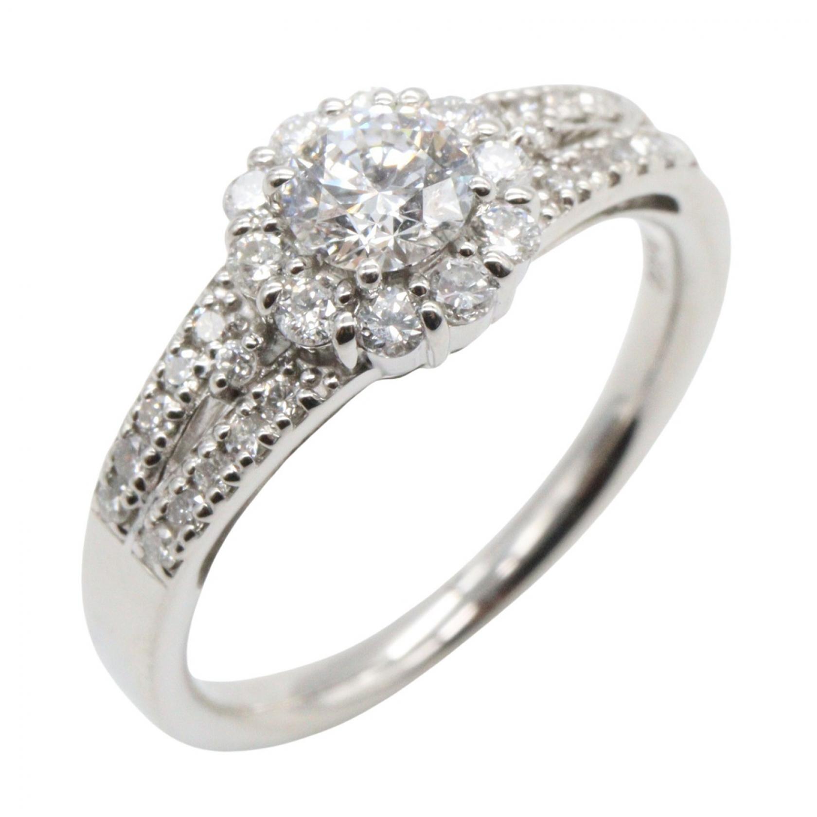 【5%OFFクーポン×ポイント5倍】ジュエリー JEWELRY ダイヤモンド リング リング・指輪 ジュエリー Pt900プラチナ ダイヤモンド レディース シルバー系 / クリア系 ﾀﾞｲﾔ 4.5g 【中古】