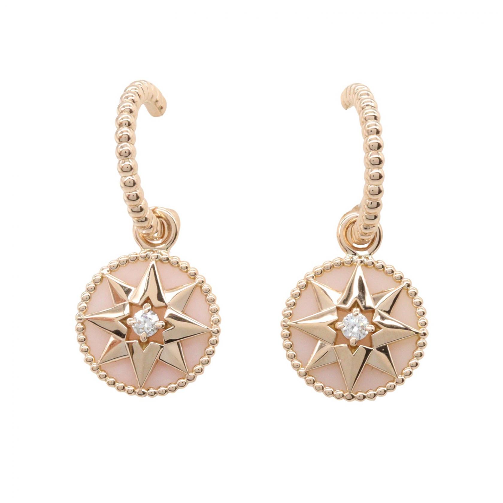 【5%OFFクーポン×ポイント5倍】ディオール Dior ローズ デ ヴァン ダイヤ ピアス ピアス ジュエリー K18PG(ピンクゴールド) ダイヤモンド レディース ゴールド系 / クリア系 【中古】
