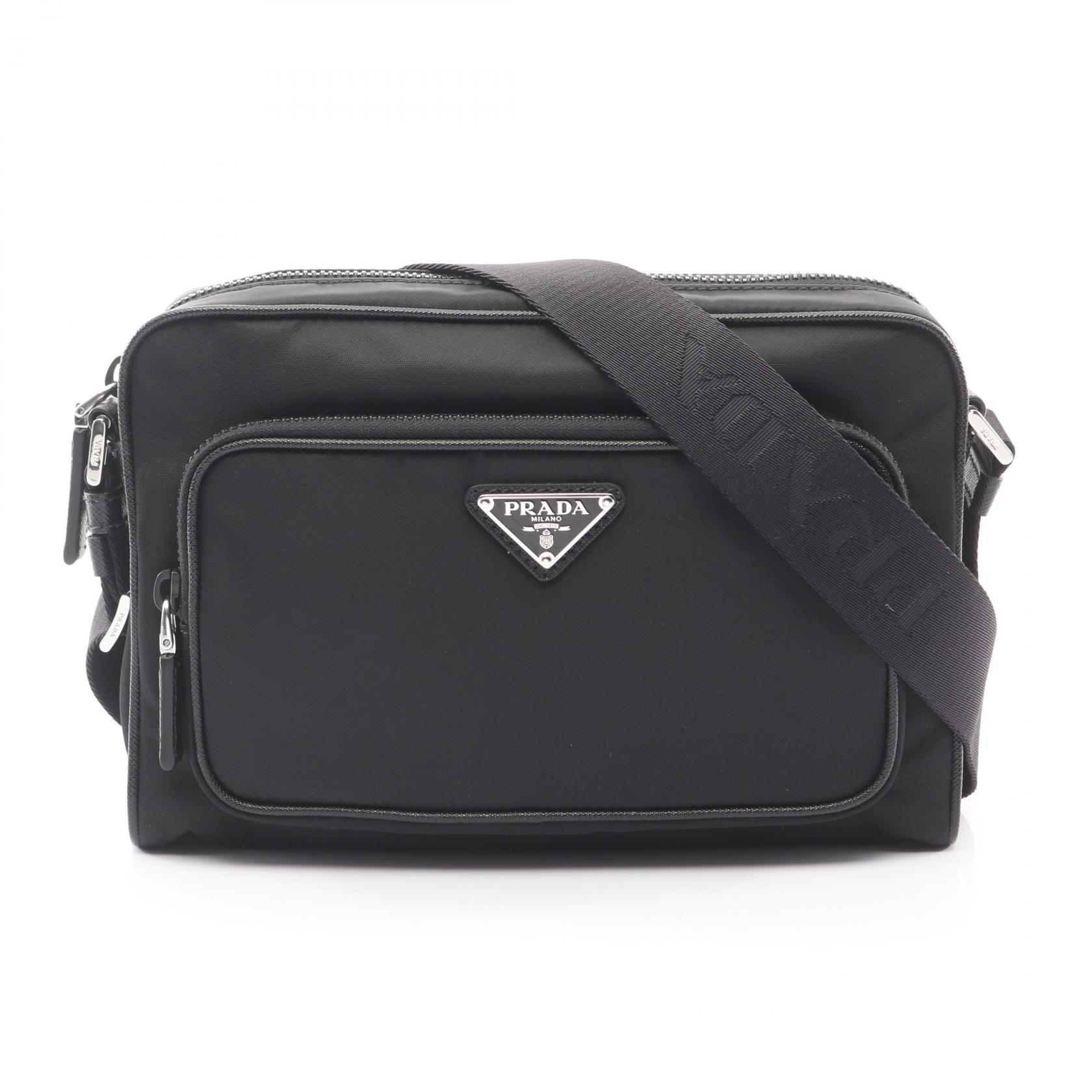 【10%OFFクーポン 7/26 9:59〆】 プラダ PRADA TESSUTO+SAFFIAN ショルダーバッグ バッグ ナイロン レディース ブラック系 2VH1902DMHF0002 【新品】｜Brandoff銀座