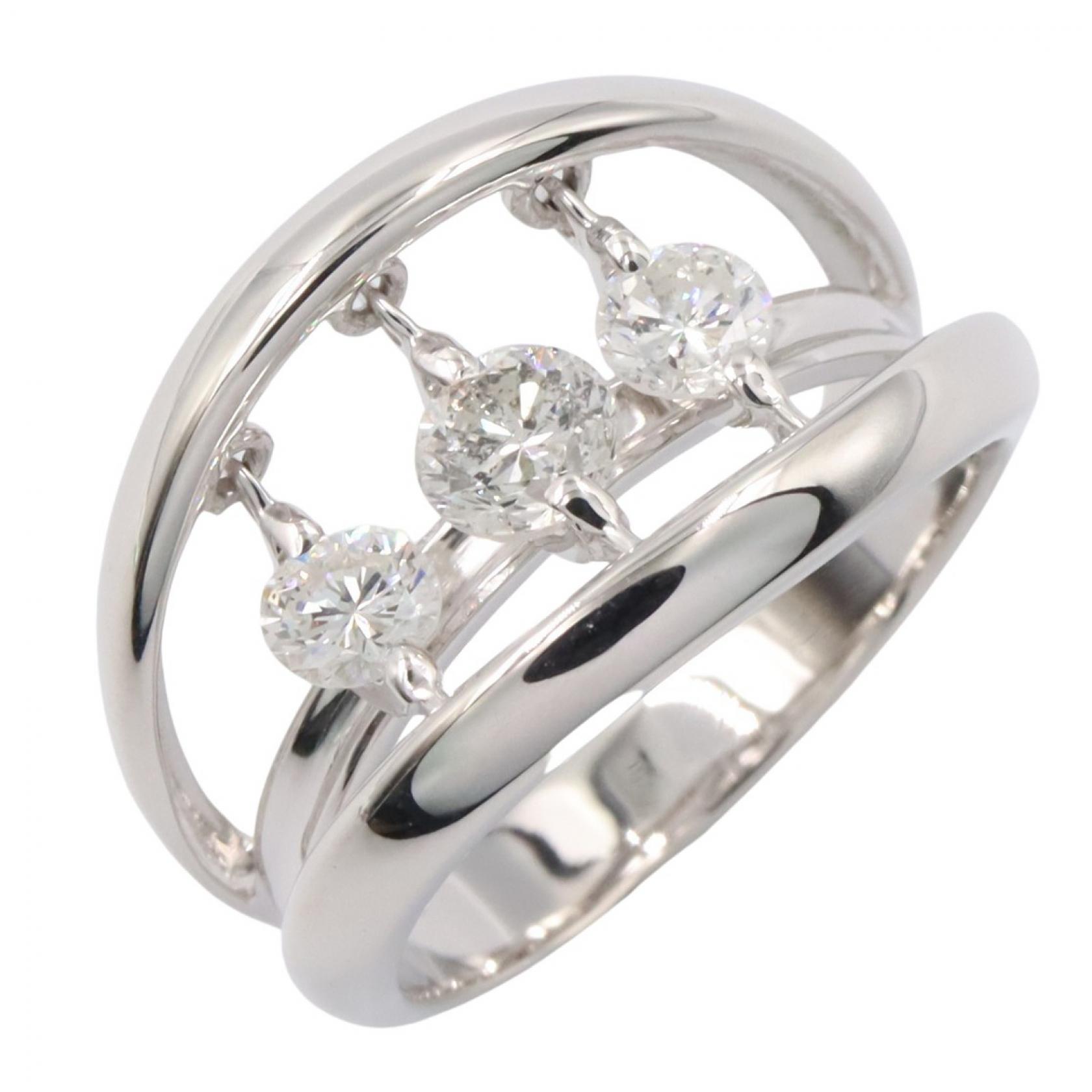 【10%OFFクーポン対象】ジュエリー JEWELRY ダイヤモンド リング リング・指輪 ジュエリー K18WG（ホワイトゴールド） ダイヤモンド レディース シルバー系 / クリア系 ﾀﾞｲﾔ 6.7g 【中古】