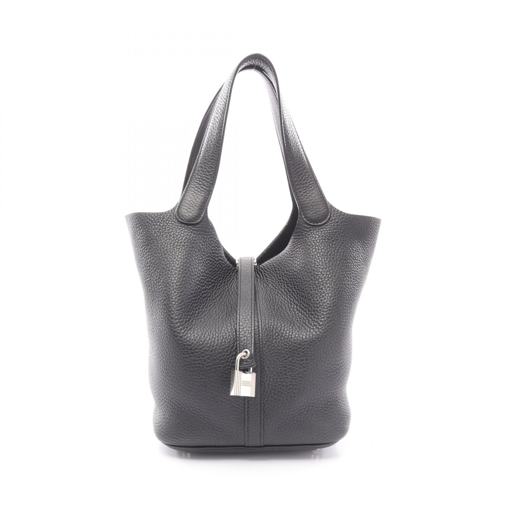 エルメス HERMES ピコタンロックMM ハンドバッグ バッグ レザー トリヨンクレマンス トリヨンクレマンス レディース ブラック系 【中古】