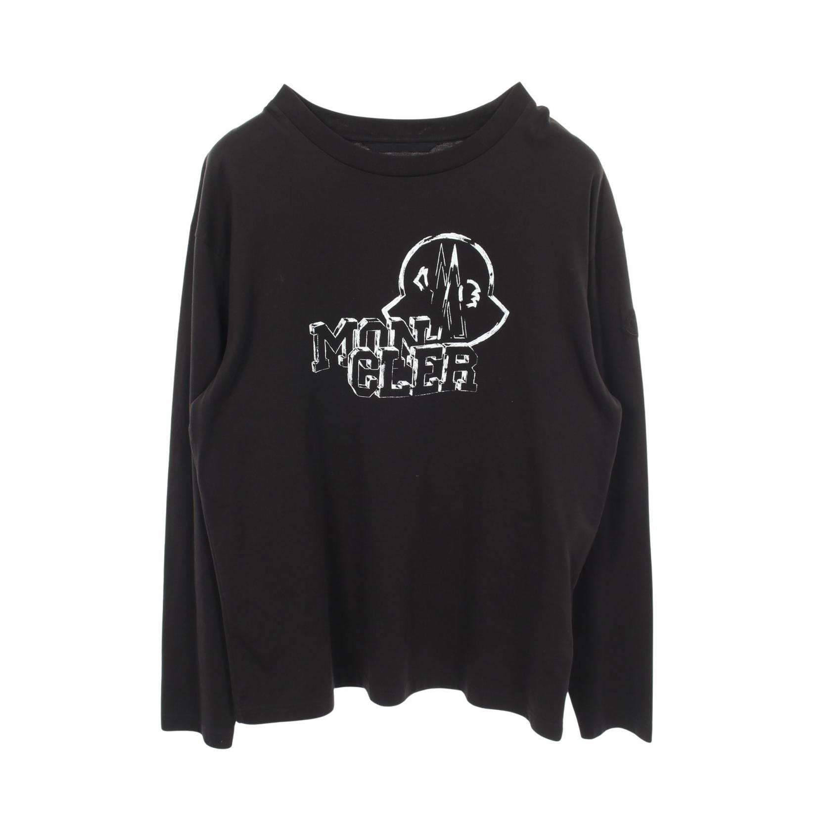 【5千円OFFクーポン対象】モンクレール MONCLER 長袖Tシャツ 衣料品 トップス コットン メンズ ブラック系 20918D00019 【中古】