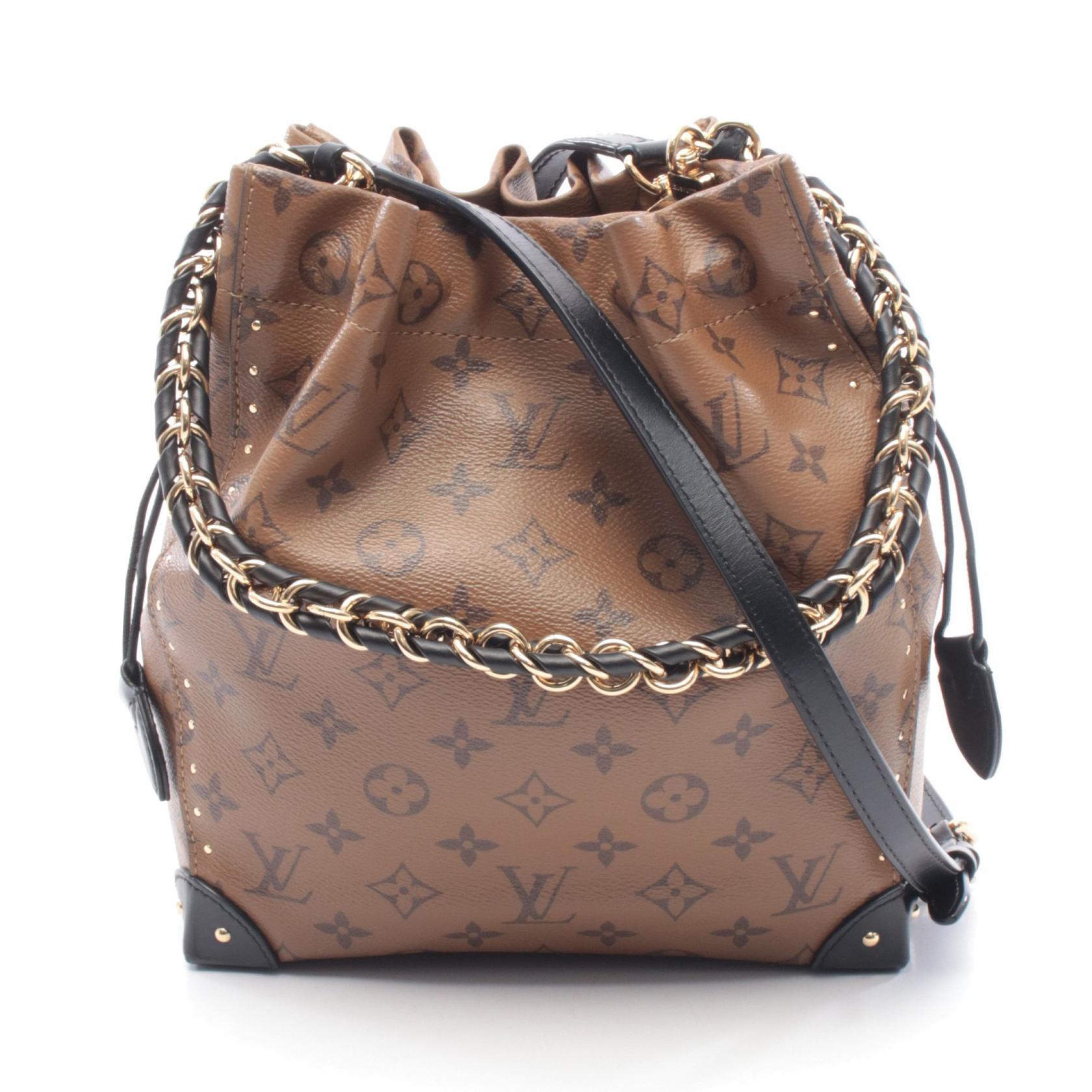 【15%OFFクーポン 7/26 9:59〆】ルイ・ヴィトン LOUIS VUITTON ノエ トランク ハンドバッグ バッグ PVCコーティングキャンバス レザー モノグラム・リバース レディース ブラウン系 / ブラック系 M13324 【中古】|Brandoff銀座