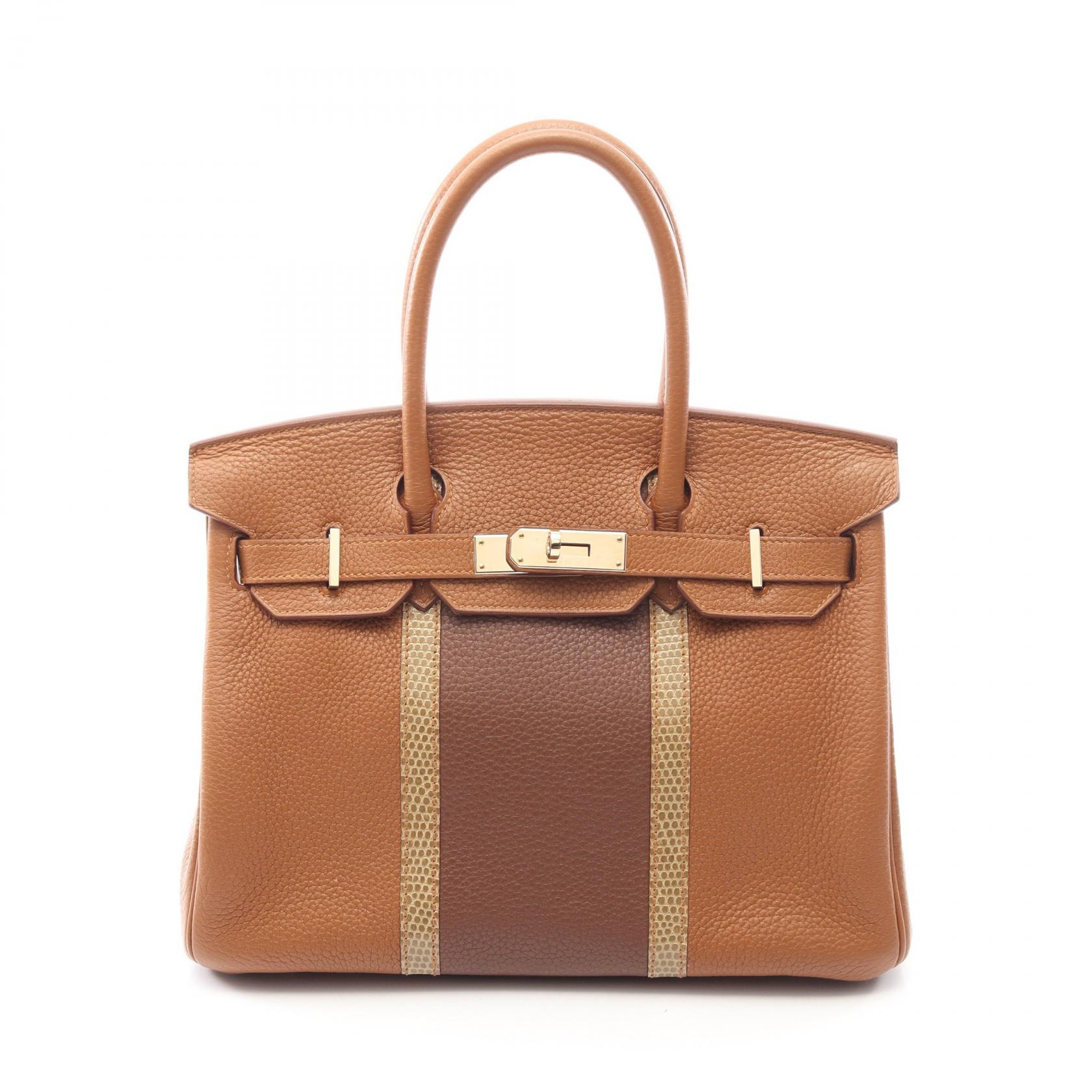 【5%OFFクーポン×ポイント5倍】エルメス HERMES バーキン30 ゴールド マロンドインディ フィセル ハンドバッグ バッグ エキゾチックレザー トリヨンクレマンス トリヨンクレマンス レディース ブラウン系 / ベージュ系 【中古】