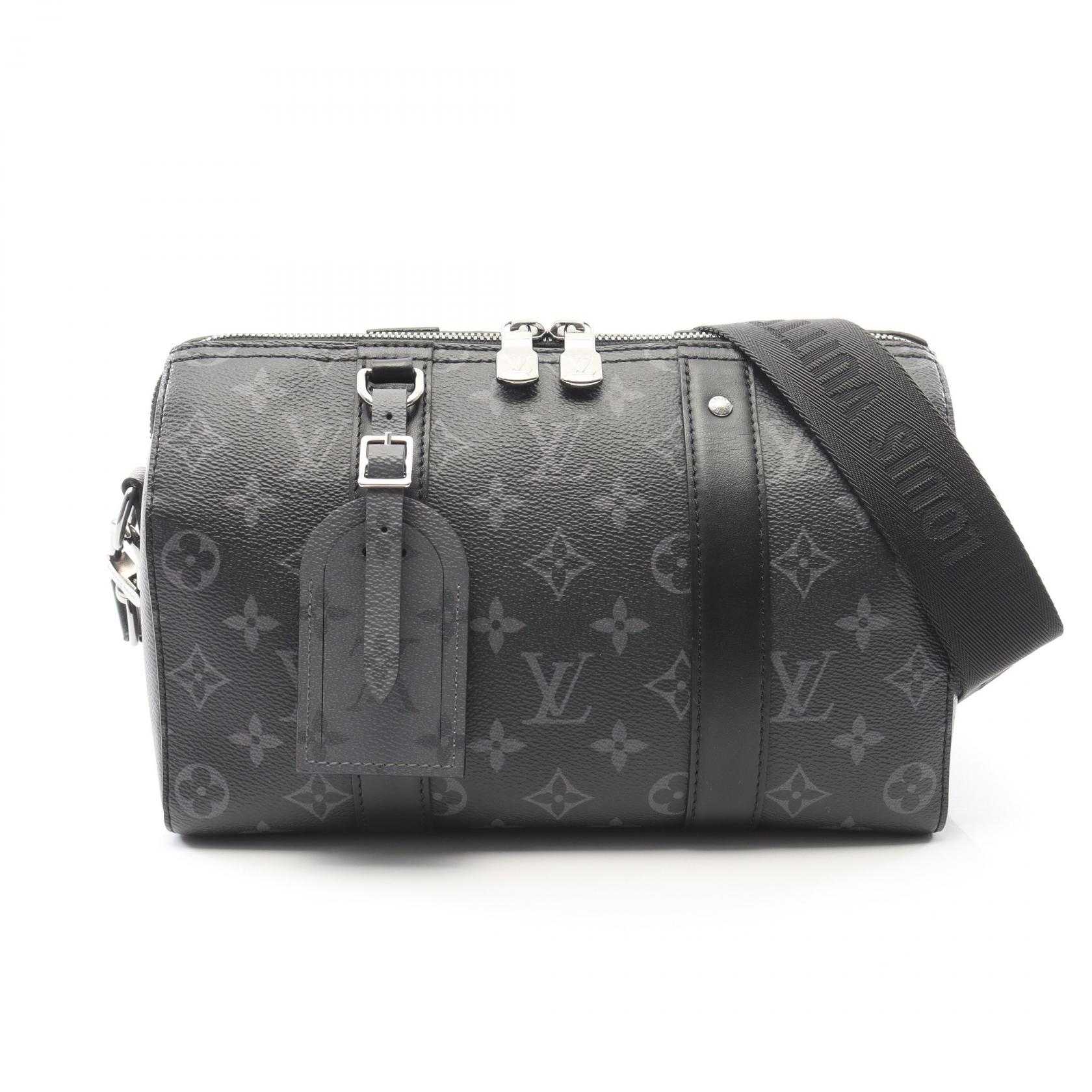 【P5倍×5%OFFクーポン】ルイ・ヴィトン LOUIS VUITTON シティ キーポル ショルダーバッグ バッグ PVCコーティングキャンバス レザー モノグラム・エクリプスリバース メンズ ブラック系 / グレー系 M45936 【中古】