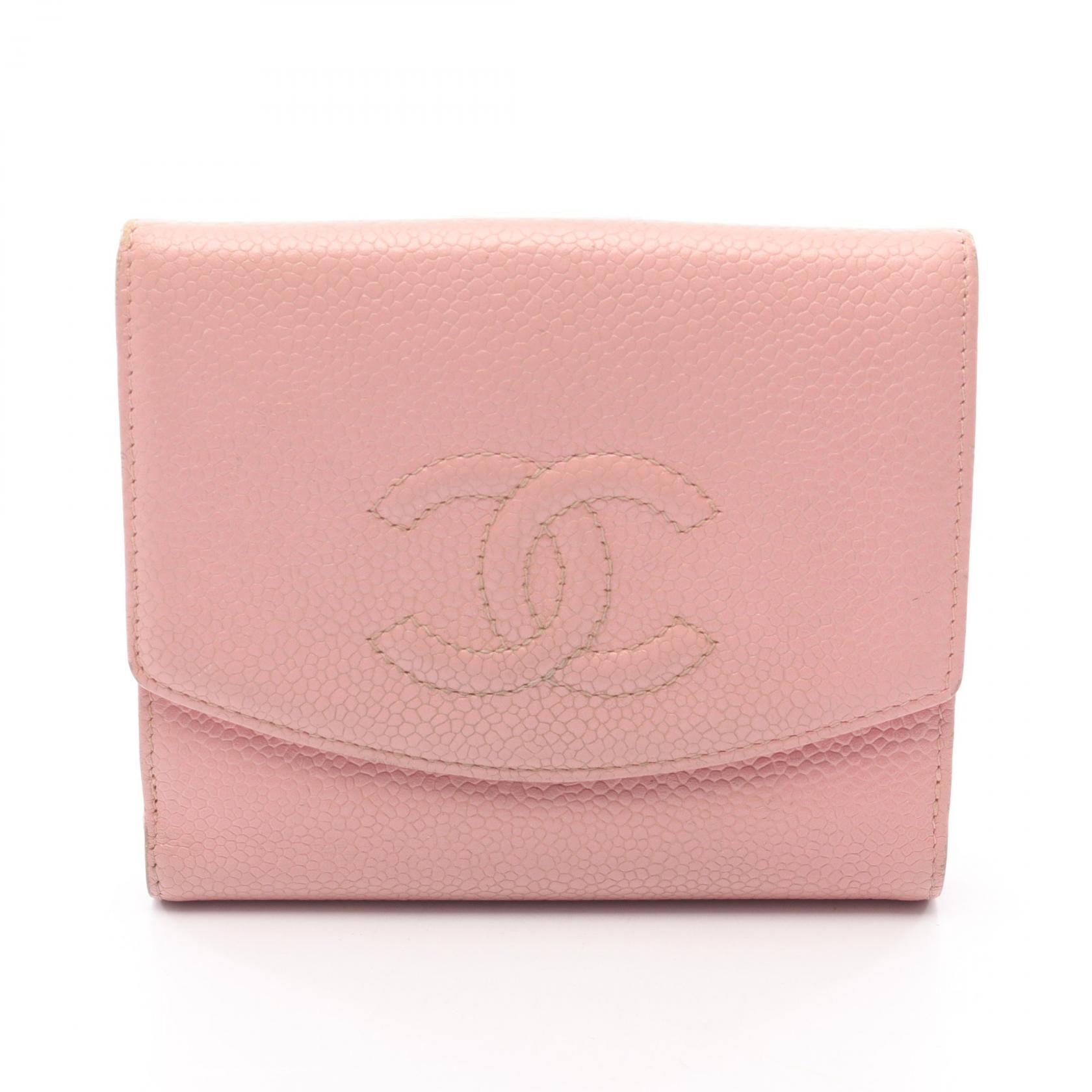 シャネル CHANEL ココマーク Wホック財布 財布 レザー カーフ（牛革） レディース ピンク系 A13496 【中古】 23,760円