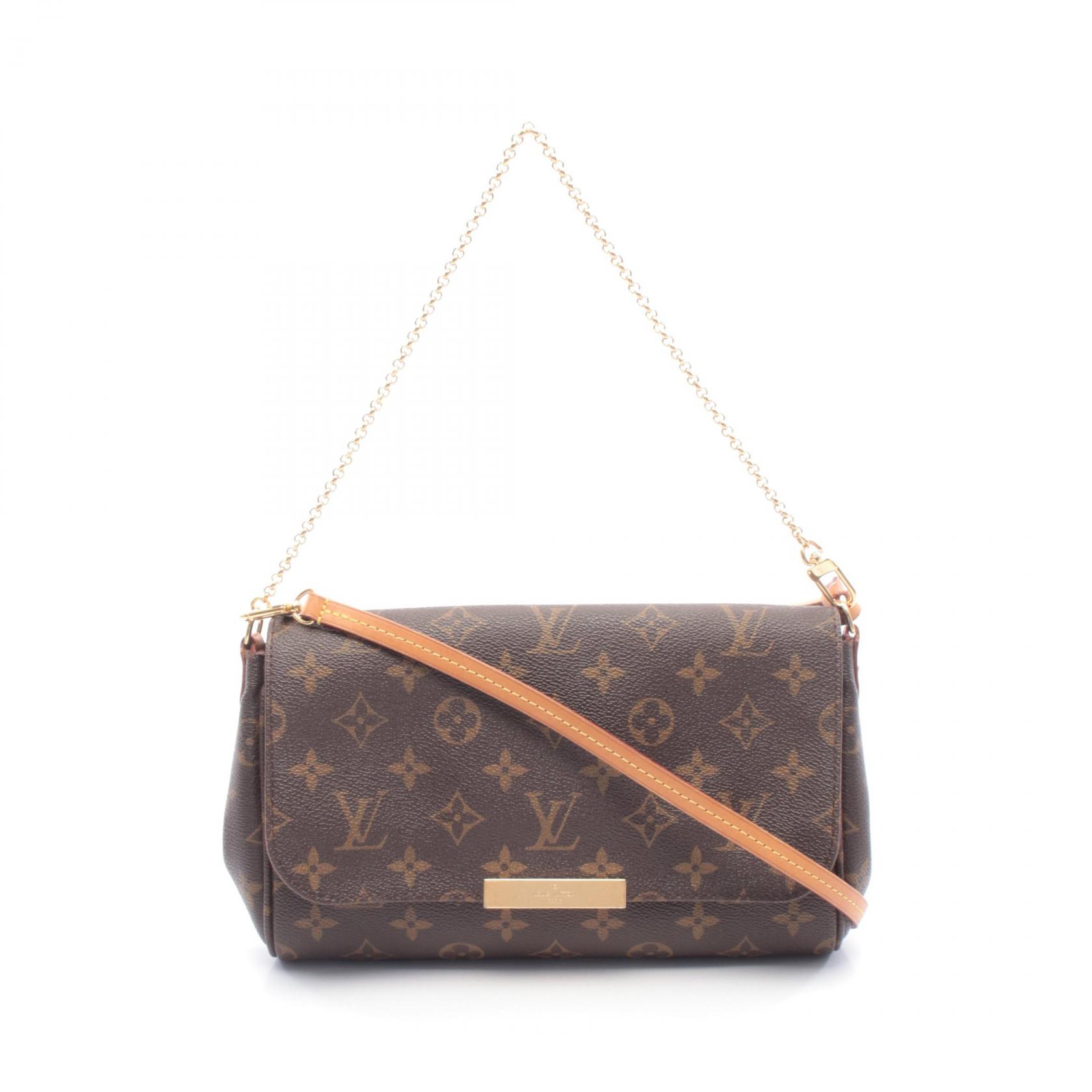 【4時間限定！ポイント10倍 】4/13 20時～23:59／ルイ・ヴィトン LOUIS VUITTON フェイボリットMM ハンドバッグ バッグ PVCコーティングキャンバス レザー モノグラム レディース ブラウン系 M40718 【中古】