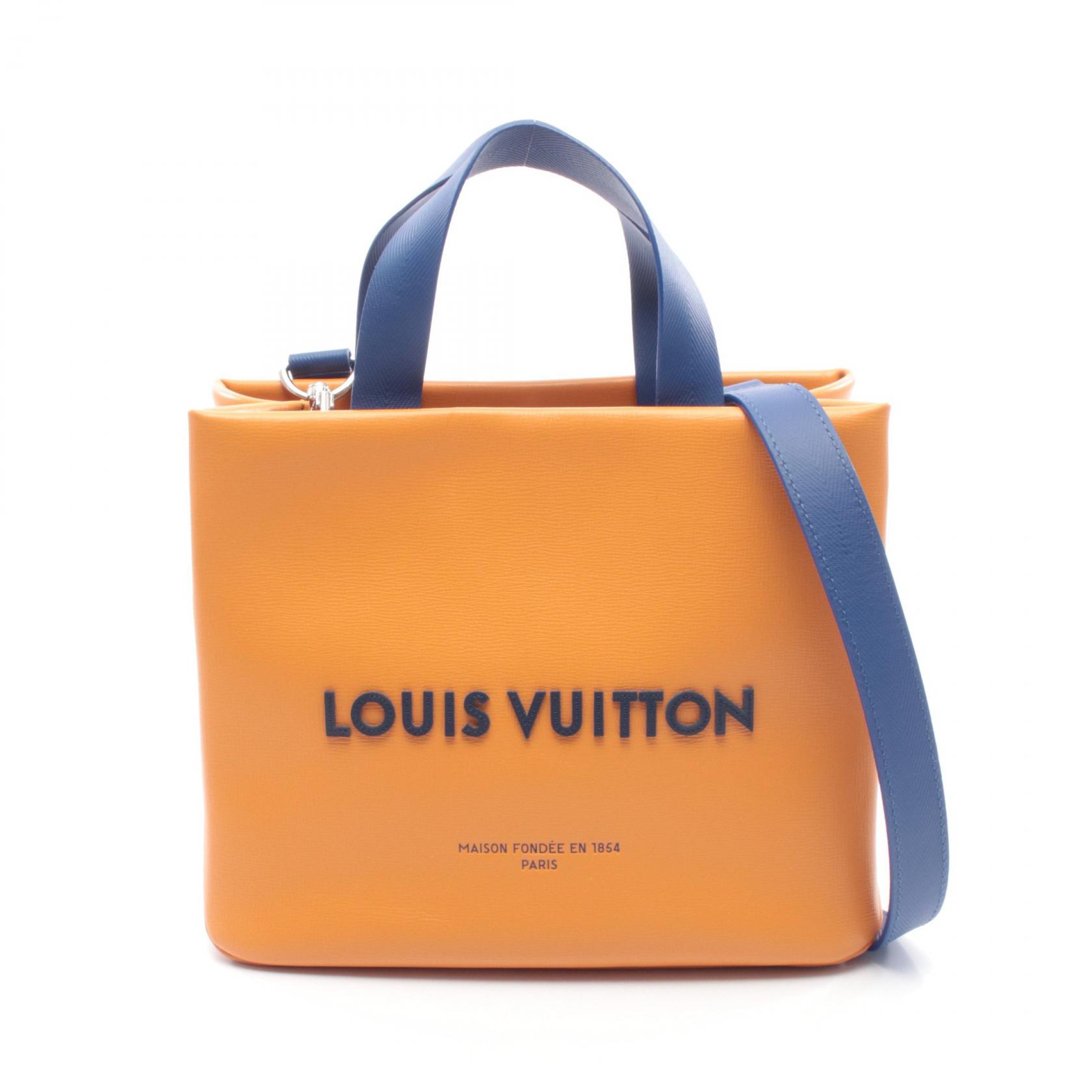 【5%OFFクーポン×ポイント5倍】ルイ・ヴィトン LOUIS VUITTON ショッパートート MINI トートバッグ バッグ レザー メンズ オレンジ系 M15237 【中古】