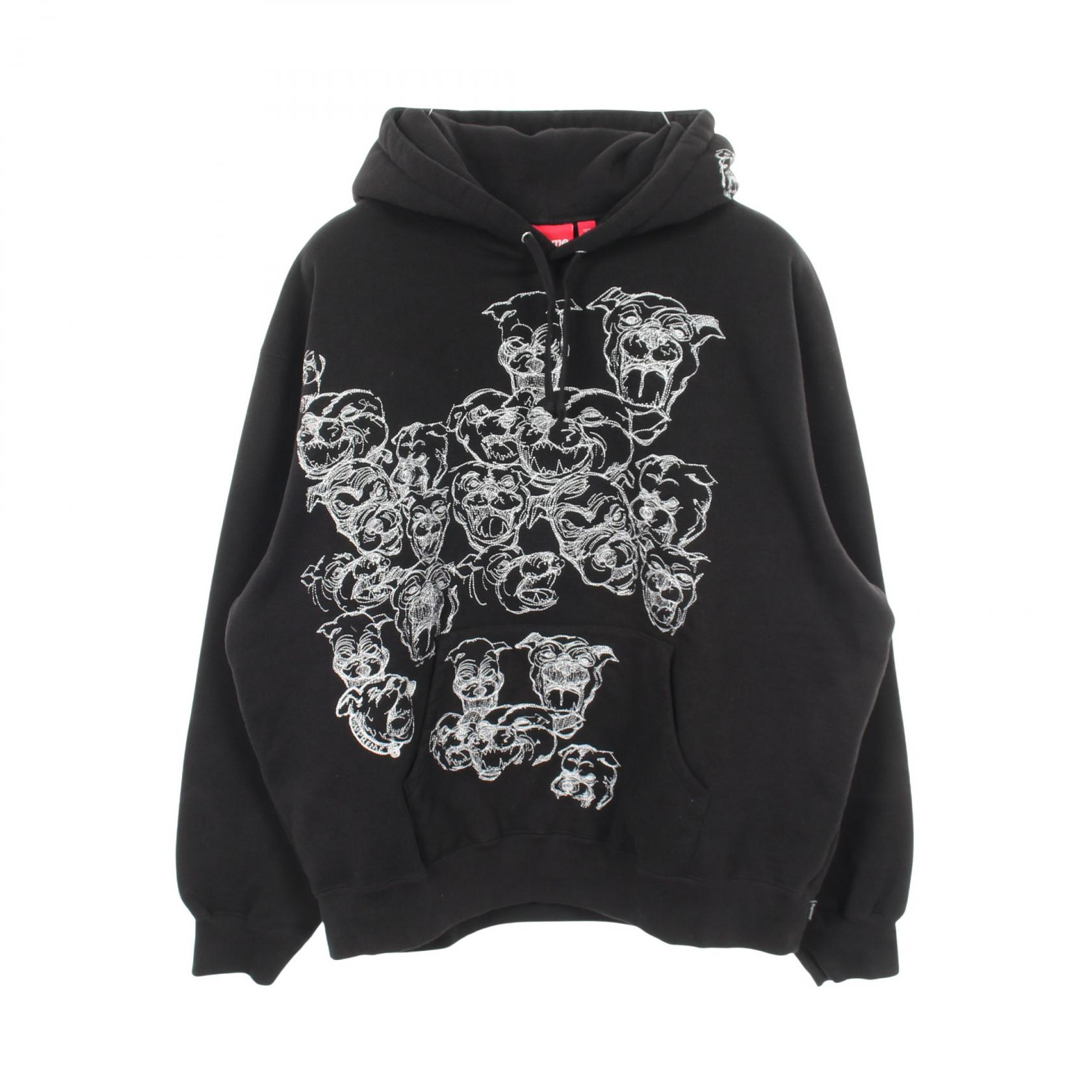 【10%OFFクーポン 7/26 9:59〆】 シュプリーム Supreme Pitbulls Embroidered Hooded パーカー 衣料品 トップス コットン メンズ ブラック系 【中古】|Brandoff銀座