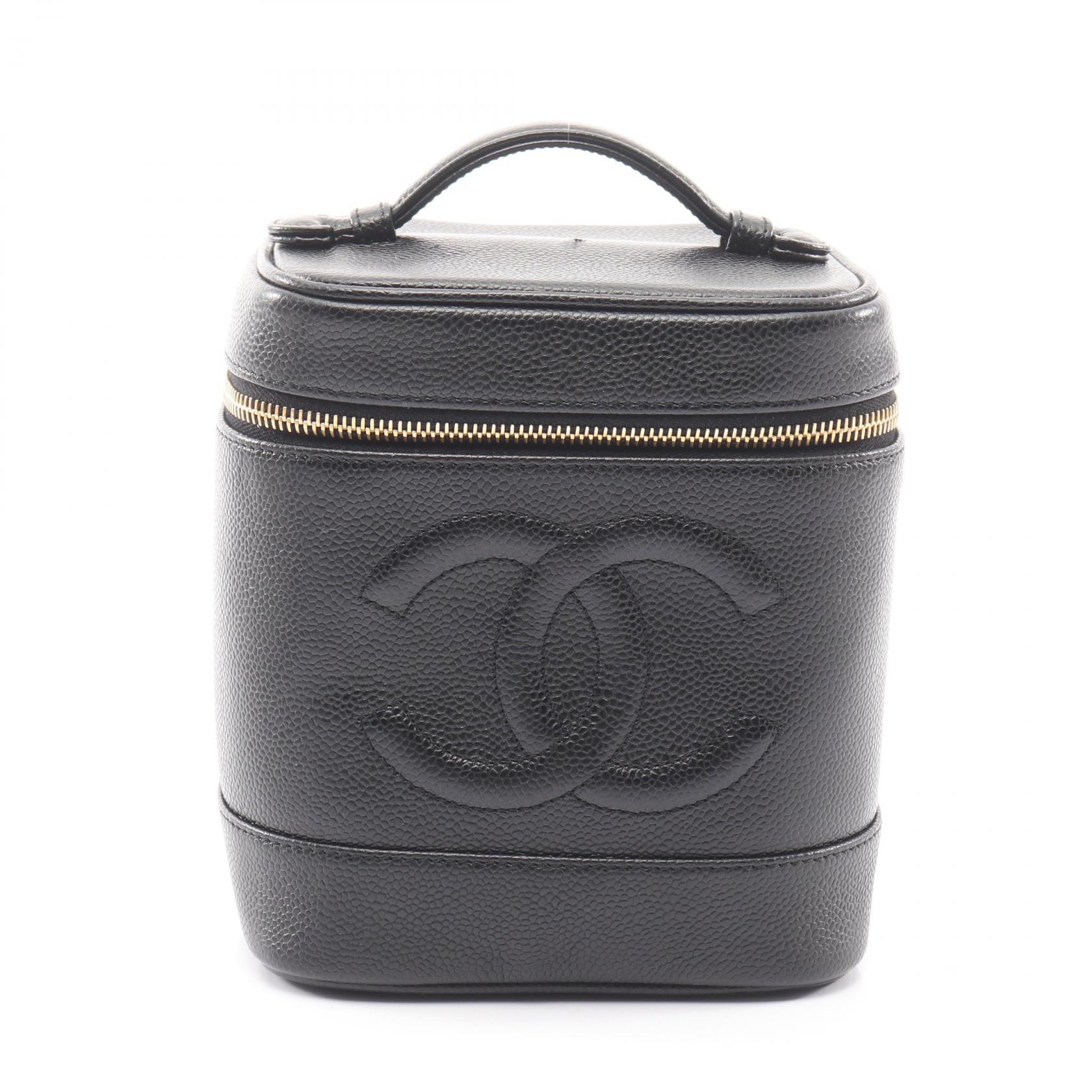 【P5倍×15%OFFクーポン】シャネル CHANEL ココマーク ハンドバッグ バッグ レザー カーフ（牛革） レディース ブラック系 A01998 【中古】