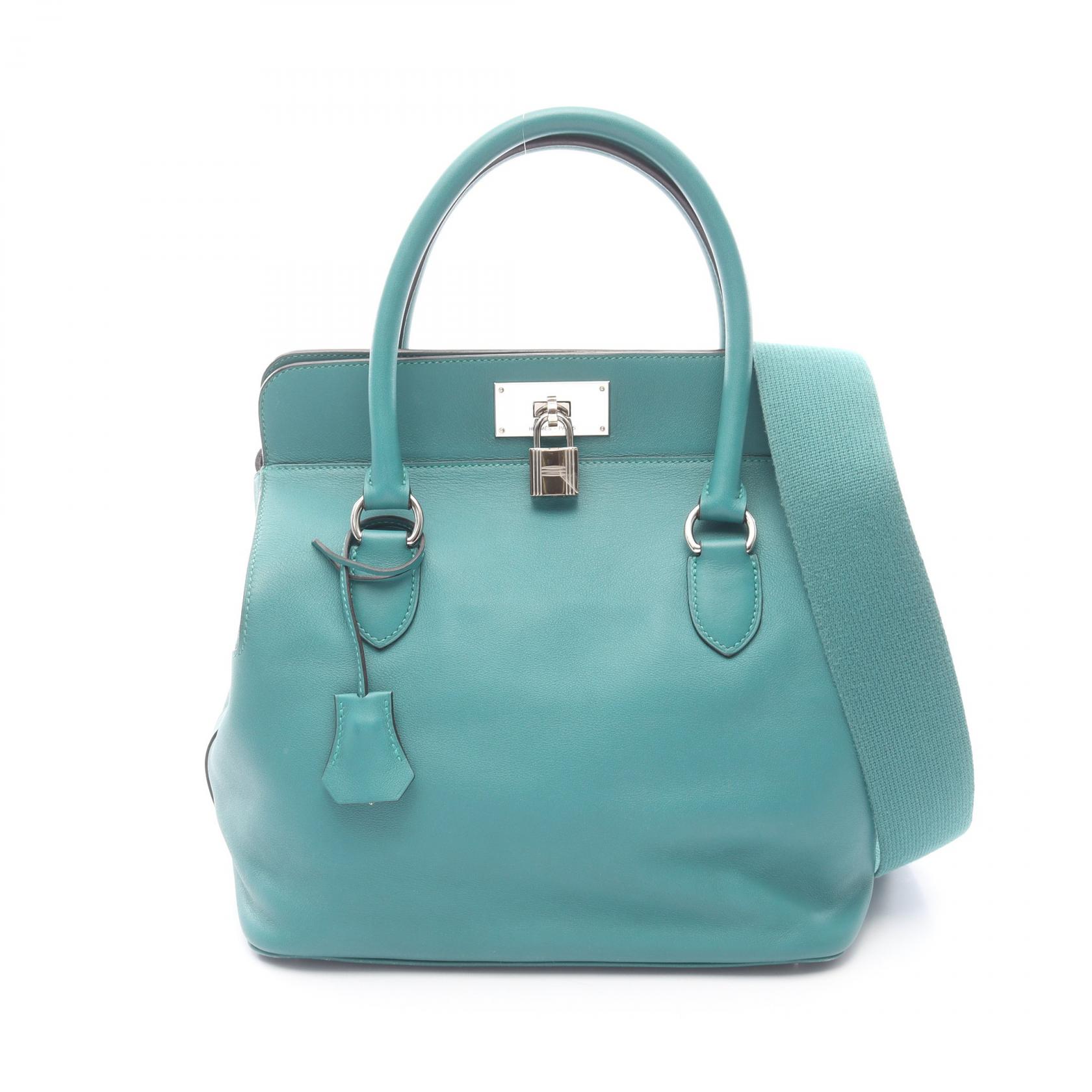 【P5倍×15%OFFクーポン】エルメス HERMES ツールボックス26 ハンドバッグ バッグ レザー カーフ（牛革） ヴォースイフト ヴォースイフト レディース グリーン系 【中古】