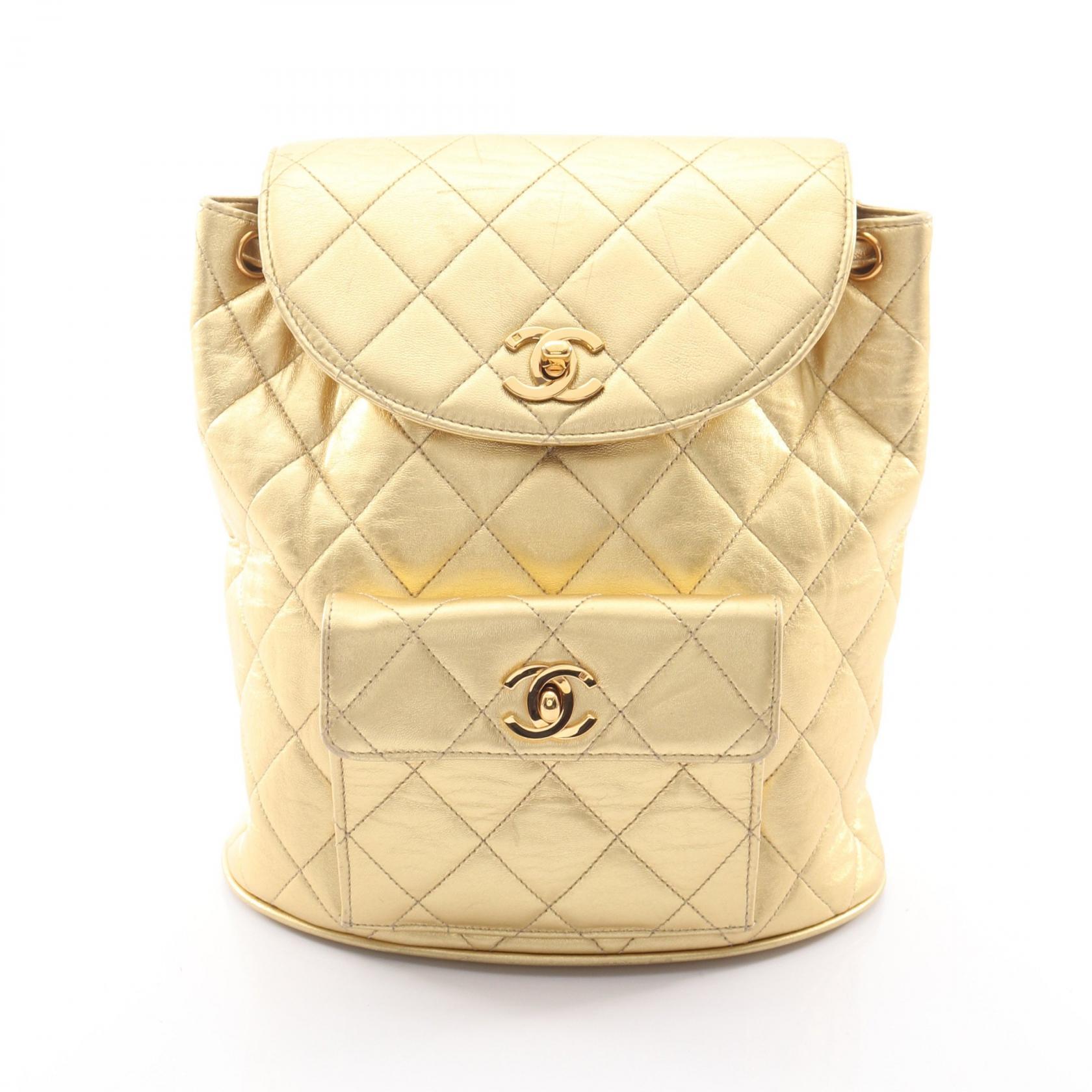 【15%OFFクーポン 7/26 9:59〆】シャネル CHANEL マトラッセ リュックサック バックパック バッグ レザー レディース ゴールド系 【中古】｜Brandoff銀座