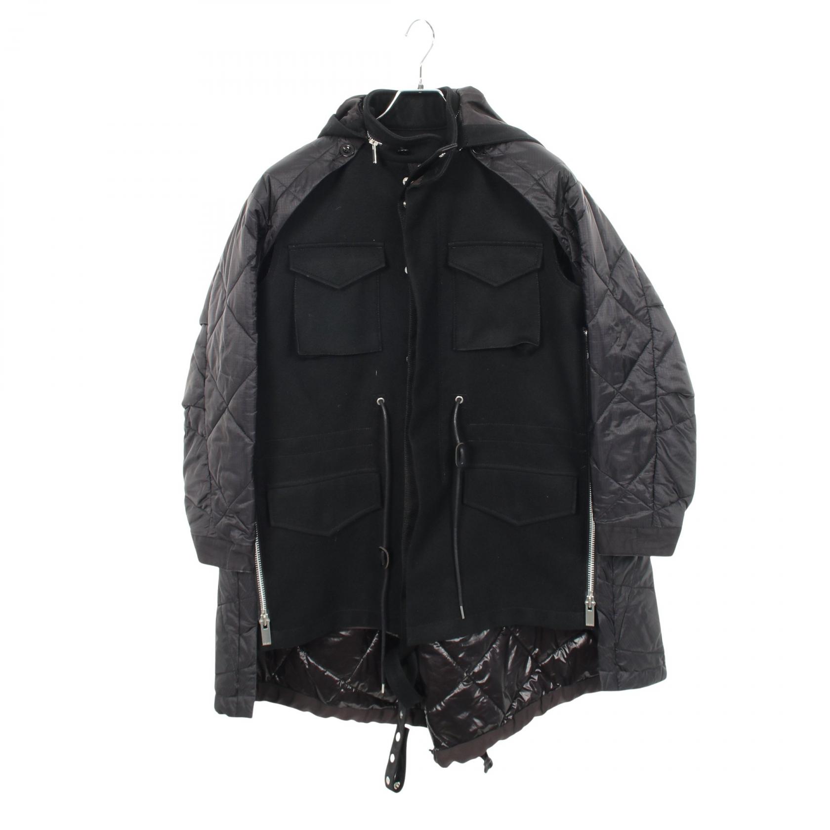 【P5倍×5%OFFクーポン】サカイ Sacai 衣料品 アウター ウール ナイロン メンズ ブラック系 23-06868 【中古】 61,050円