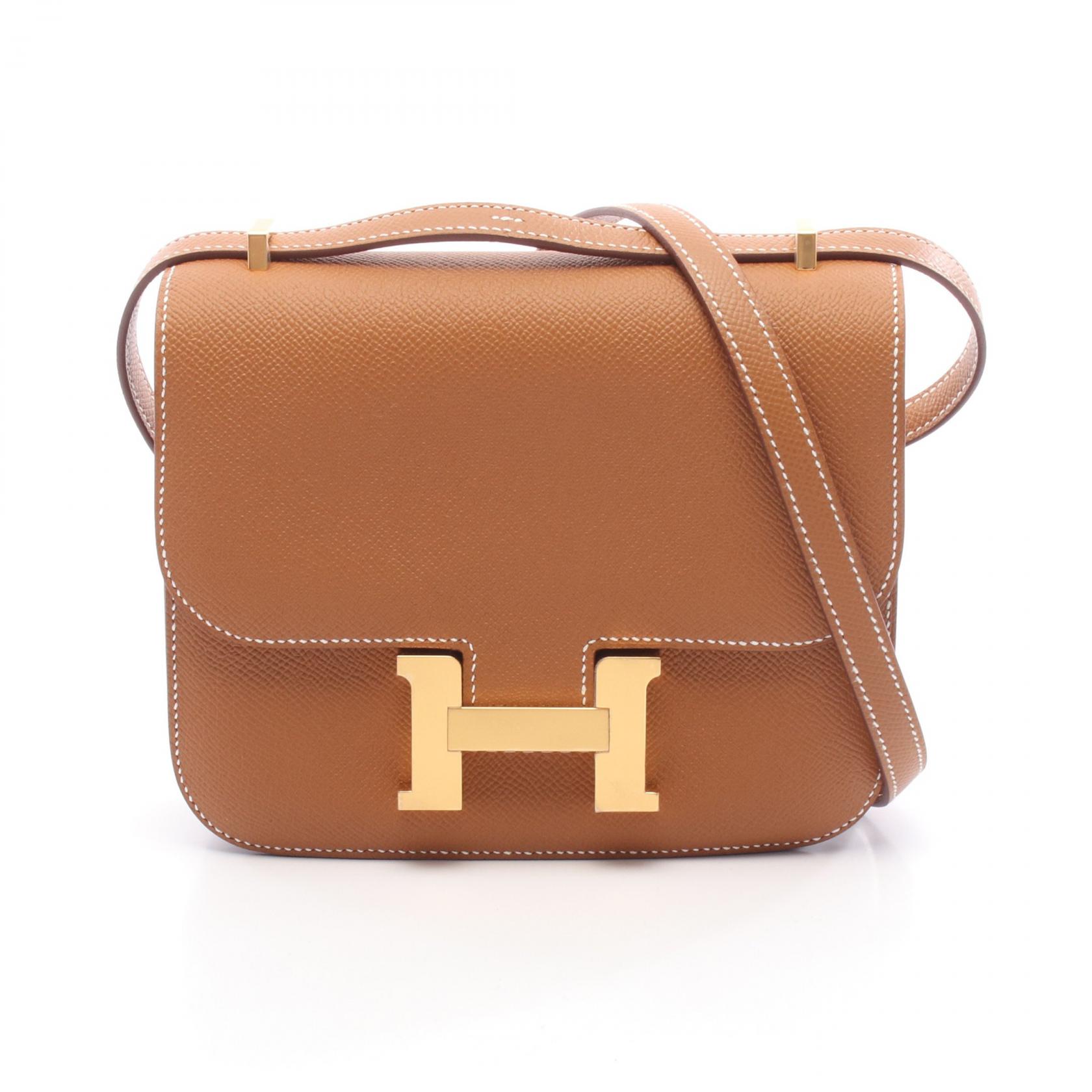 【P5倍×5%OFFクーポン】エルメス HERMES コンスタンス3 ミニ ミロワール ショルダーバッグ バッグ レザー ヴォーエプソン ヴォーエプソン レディース ブラウン系 【中古】