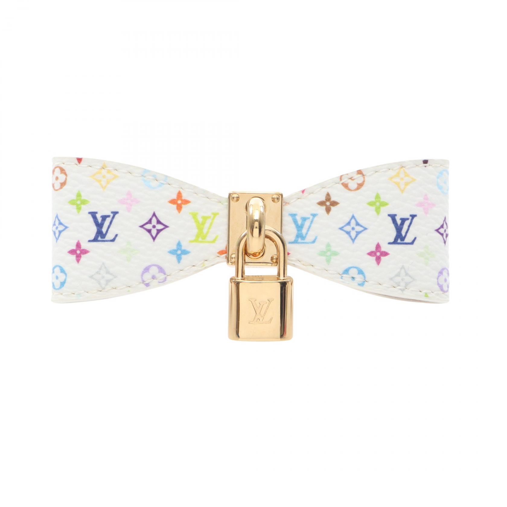 【P5倍×5%OFFクーポン】ルイ・ヴィトン LOUIS VUITTON LV × TM バレッタボウ バレッタ アクセサリー PVC モノグラム・マルチカラー レディース ホワイト系 / マルチカラー M02482 【中古】
