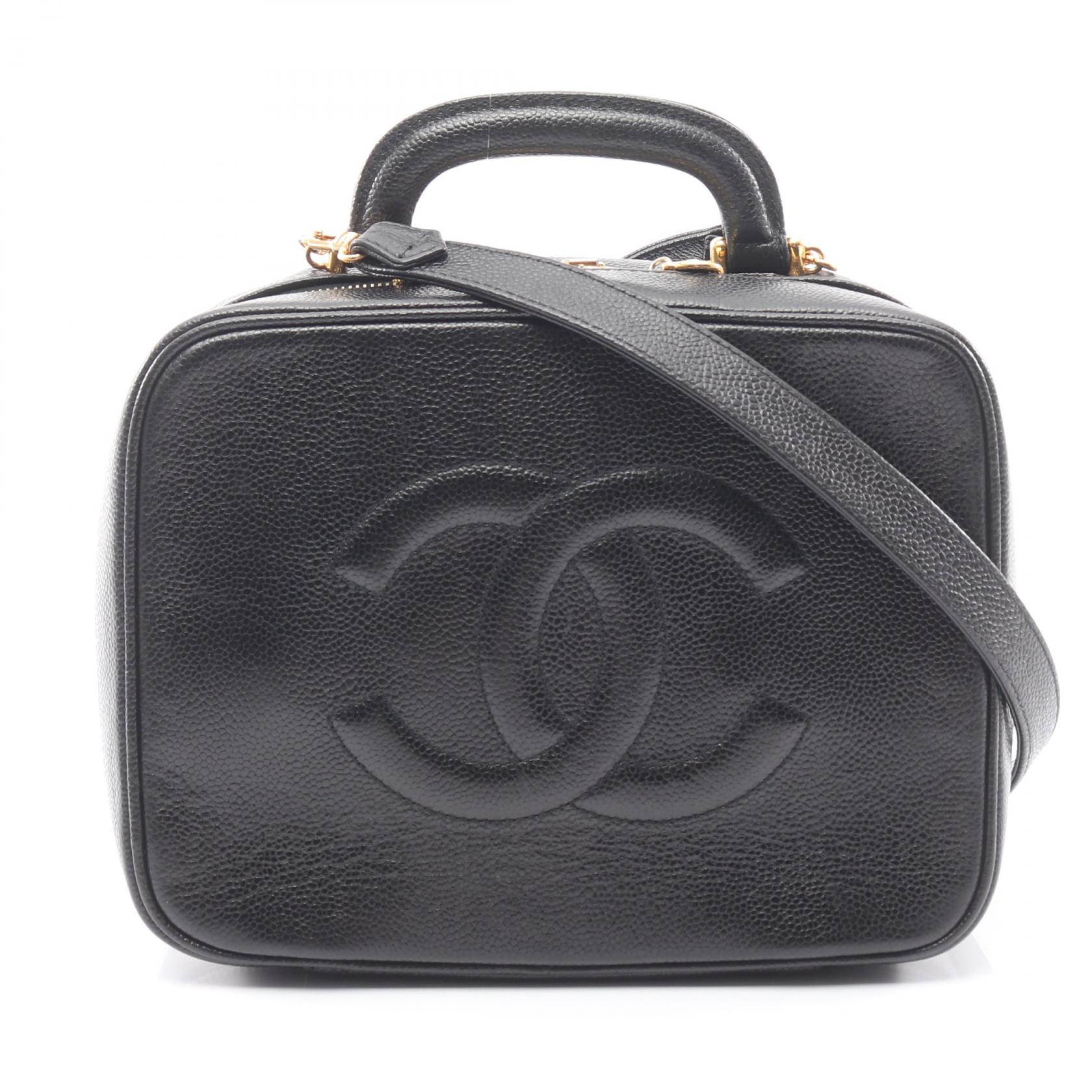 【10%OFFクーポン対象】シャネル CHANEL ココマーク ハンドバッグ バッグ カーフ（牛革） レディース ブラック系 【中古】