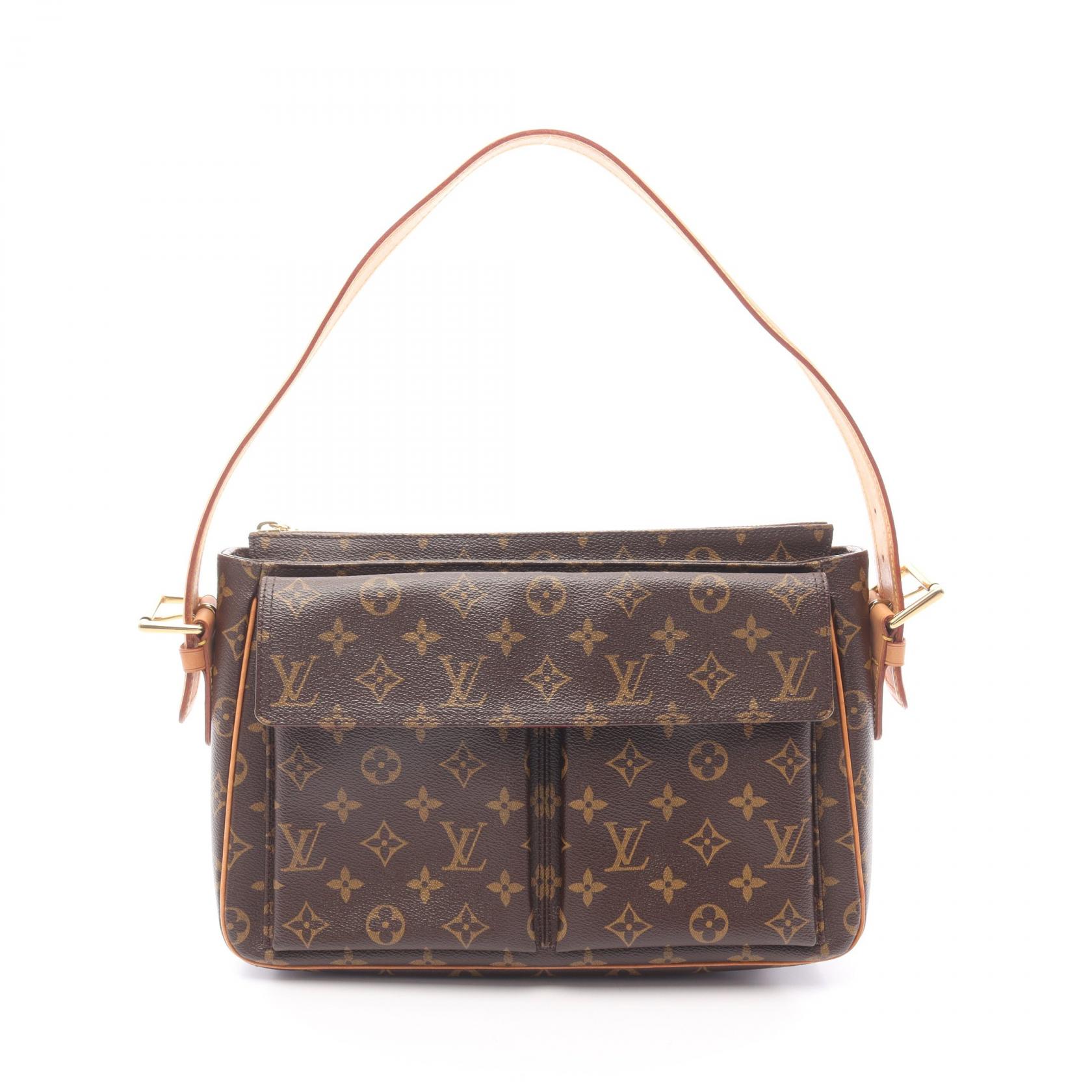 【P5倍×5%OFFクーポン】ルイ・ヴィトン LOUIS VUITTON ヴィバシテGM ショルダーバッグ バッグ PVCコーティングキャンバス レザー モノグラム レディース ブラウン系 M51163 【中古】