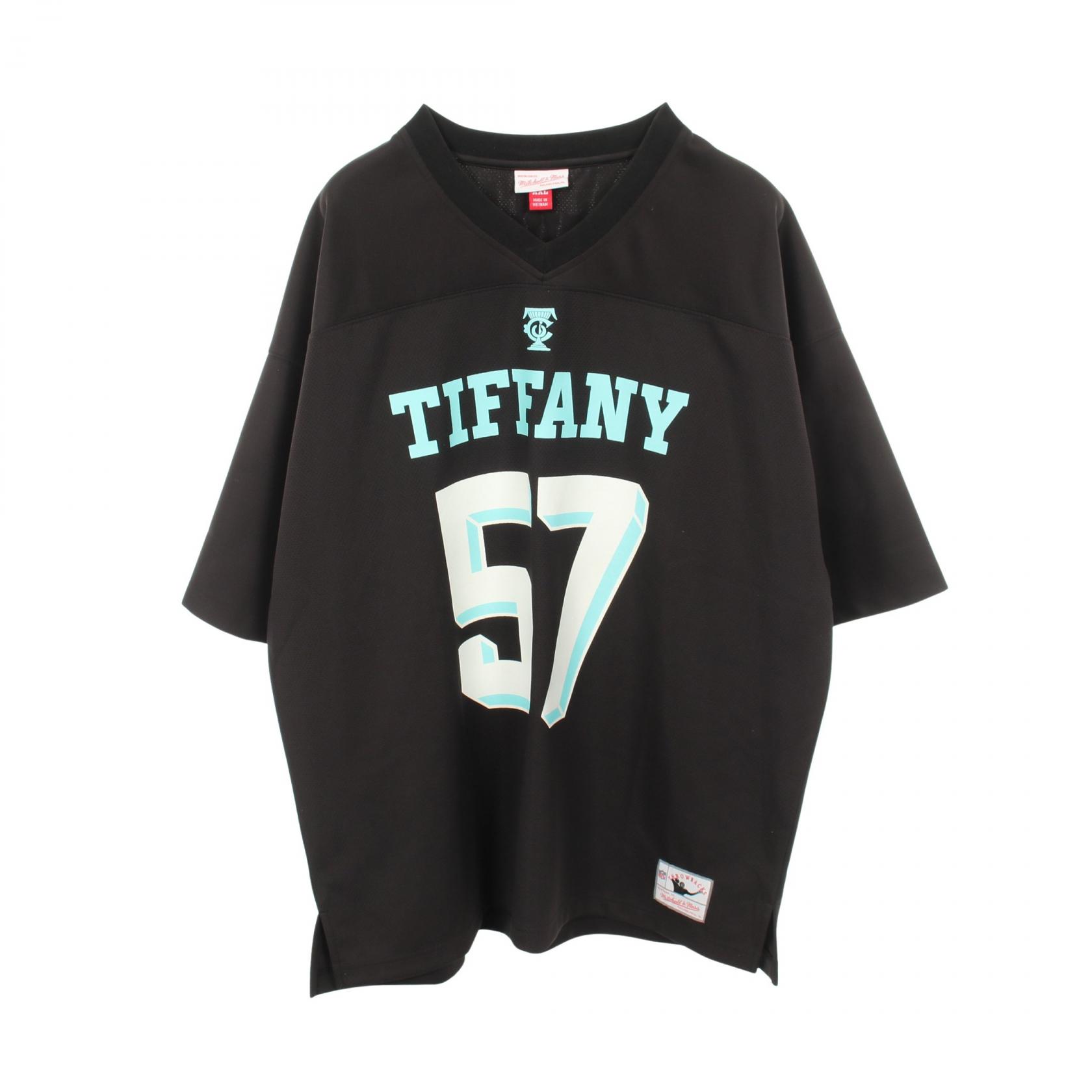 【10%OFFクーポン 7/26 9:59〆】 ティファニー TIFFANY＆CO TIFFANY & Co. &times; Mitchell & Ness &times; NFL 半袖Tシャツ 衣料品 トップス ポリエステル メンズ ブラック系 / ブルー系 【中古】｜Brandoff銀座
