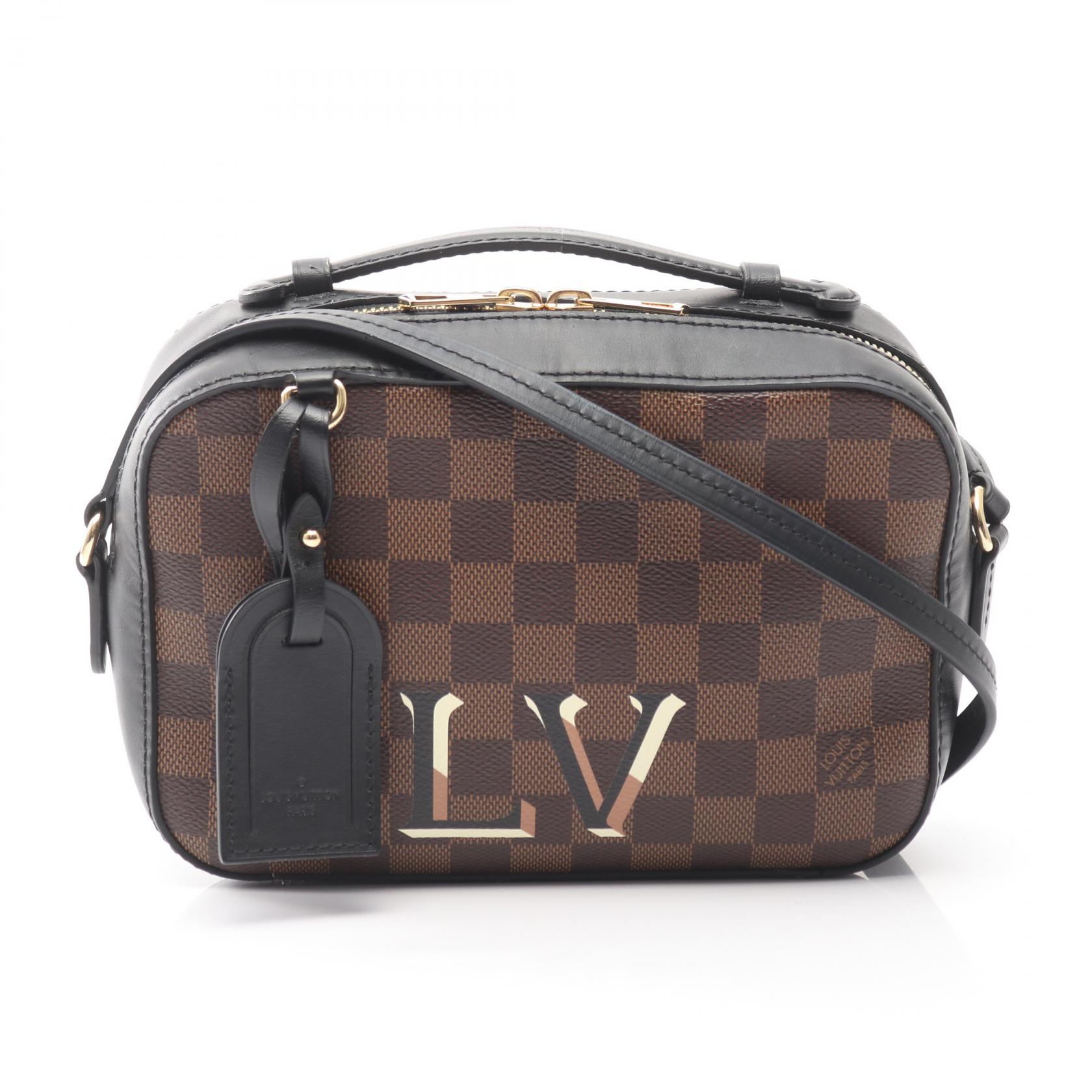 【2万円OFFクーポン対象】ルイ・ヴィトン LOUIS VUITTON サンタモニカ ショルダーバッグ バッグ PVCコーティングキャンバス レザー ダミエ レディース ブラウン系 / ブラック系 N40189 【中古】