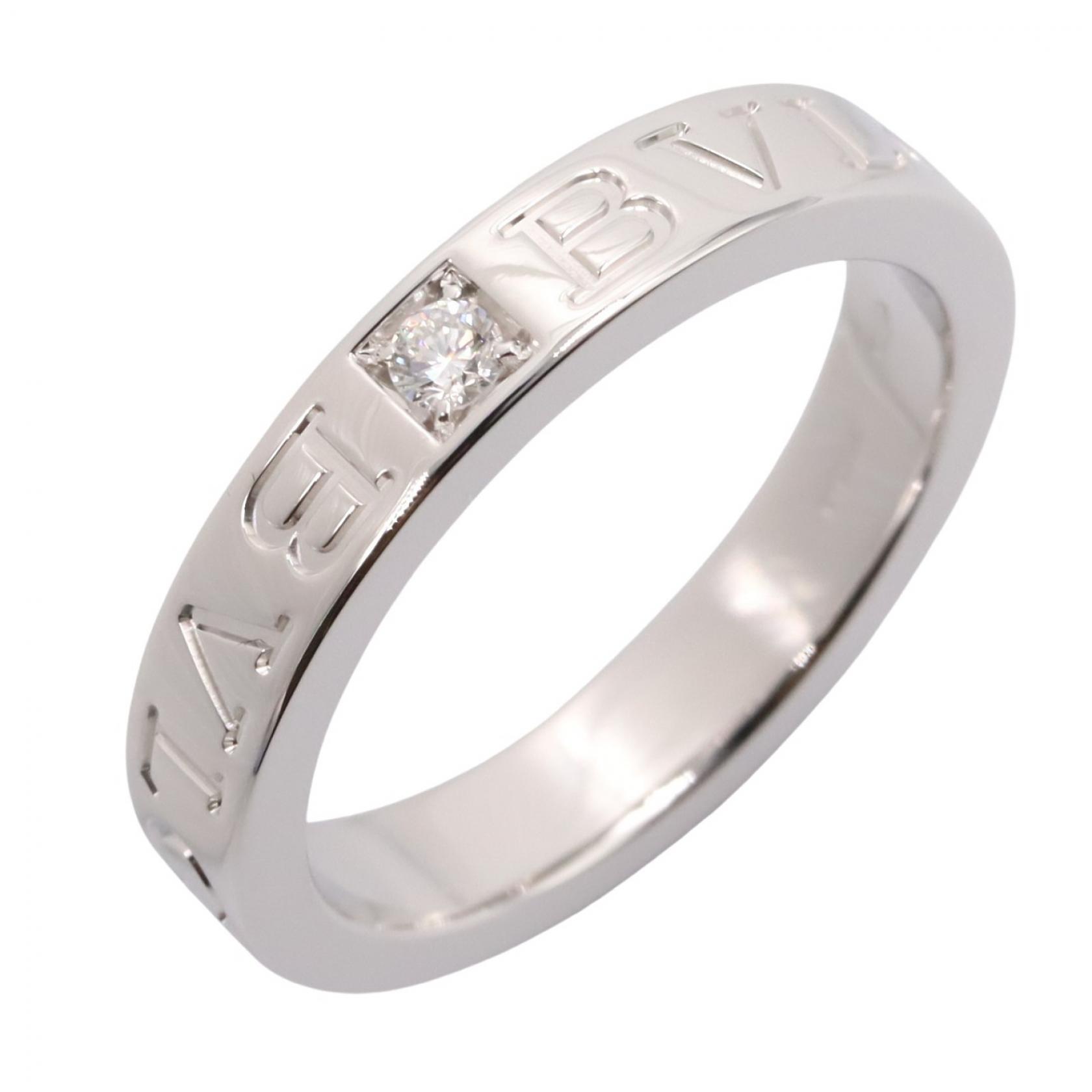 【P5倍×5%OFFクーポン】ブルガリ BVLGARI B-zero1 ビーゼロワン リング 1PD リング・指輪 ジュエリー K18WG（ホワイトゴールド） ダイヤモンド レディース シルバー系 / クリア系 【中古】