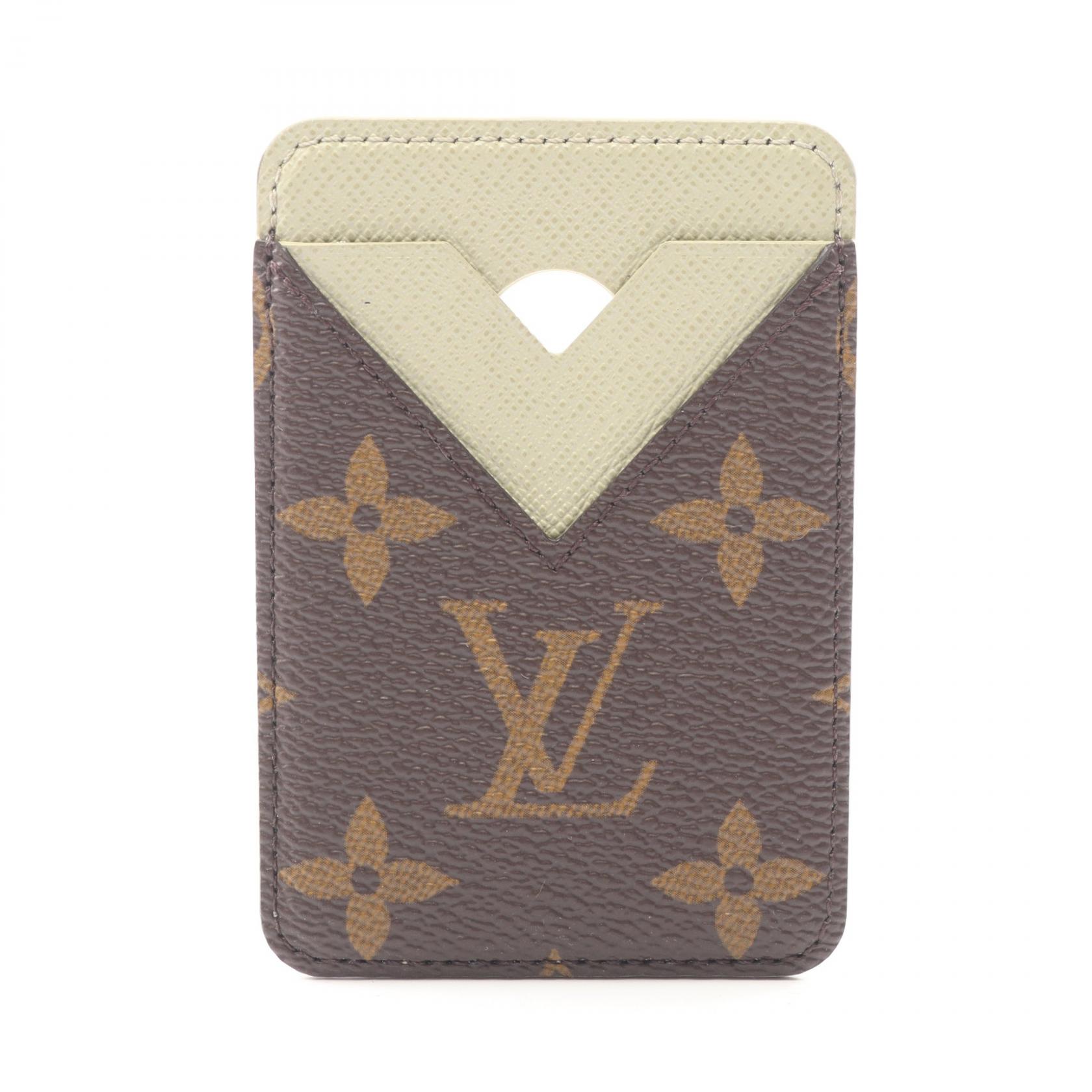 ルイ・ヴィトン LOUIS VUITTON ポルトカルト マグネット カードケース アクセサリー レザー PVCコーティングキャンバス モノグラム レディース ブラウン系 / グリーン系 / アニエールグリーン M25659 【中古】
