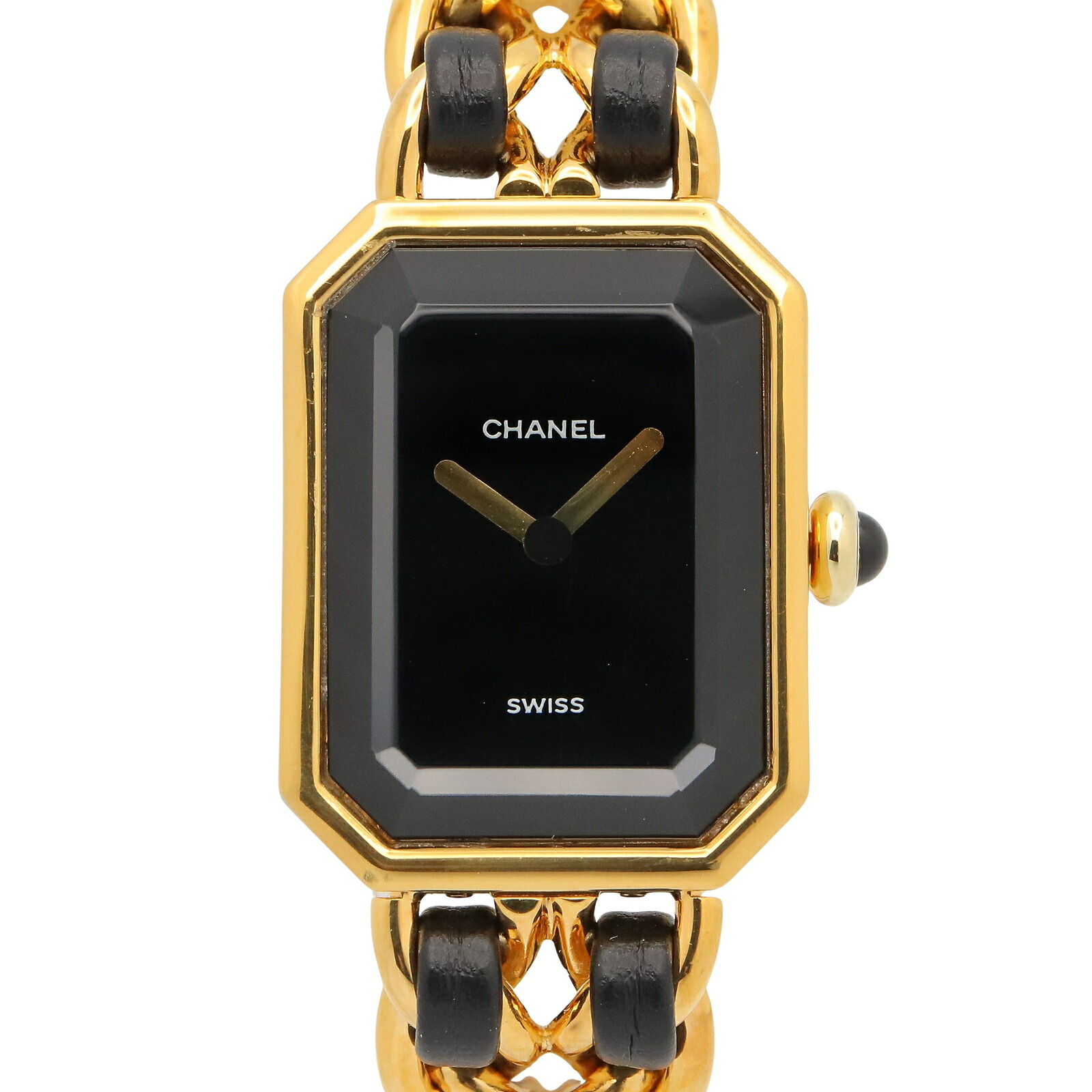 シャネル CHANEL プルミエール S 腕時計 時計 GP（ゴールドメッキ） レザー レディース ブラック系 H0001 【中古】｜Brandoff銀座