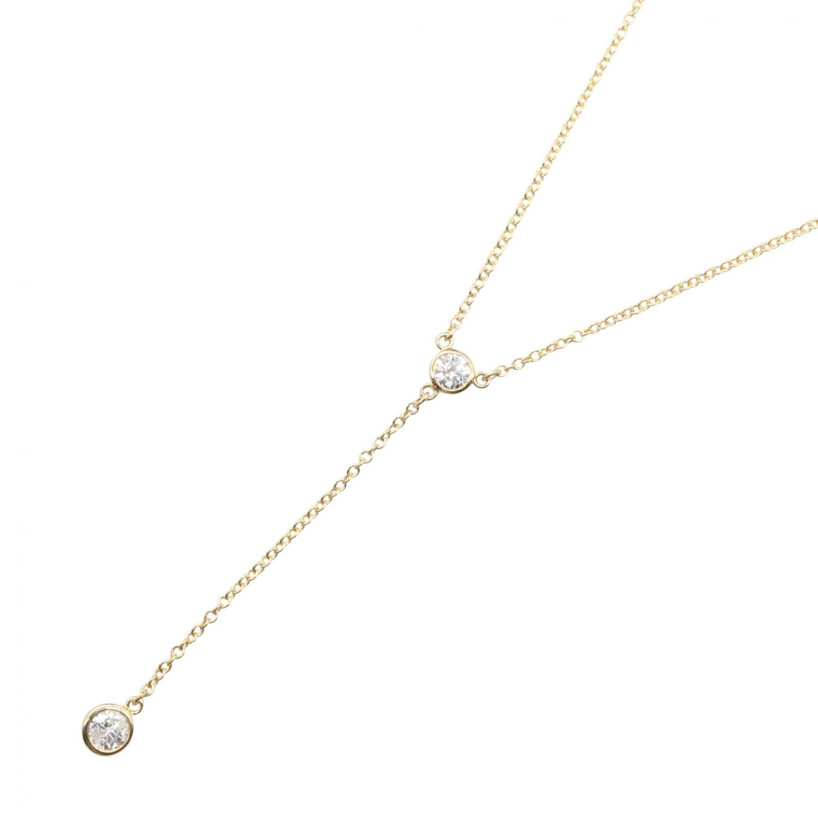 【5%OFFクーポン×ポイント5倍】ティファニー TIFFANY＆CO バイザヤード ネックレス ネックレス ジュエリー K18（イエローゴールド） ダイヤモンド レディース ゴールド系 / クリア系 【中古】