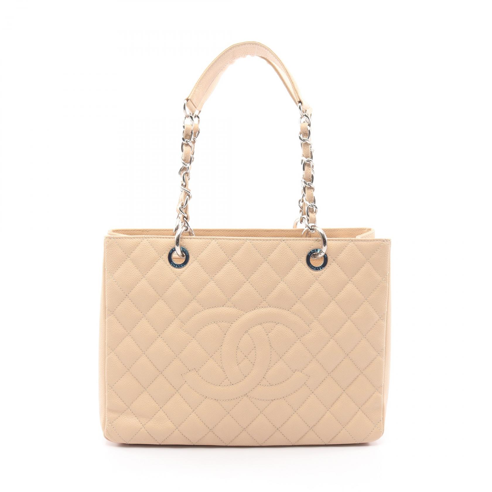 【5%OFFクーポン×ポイント5倍】シャネル CHANEL マトラッセ グランドショッピング GST トートバッグ バッグ キャビアスキン(グレインドカーフ) レディース ベージュ系 【中古】
