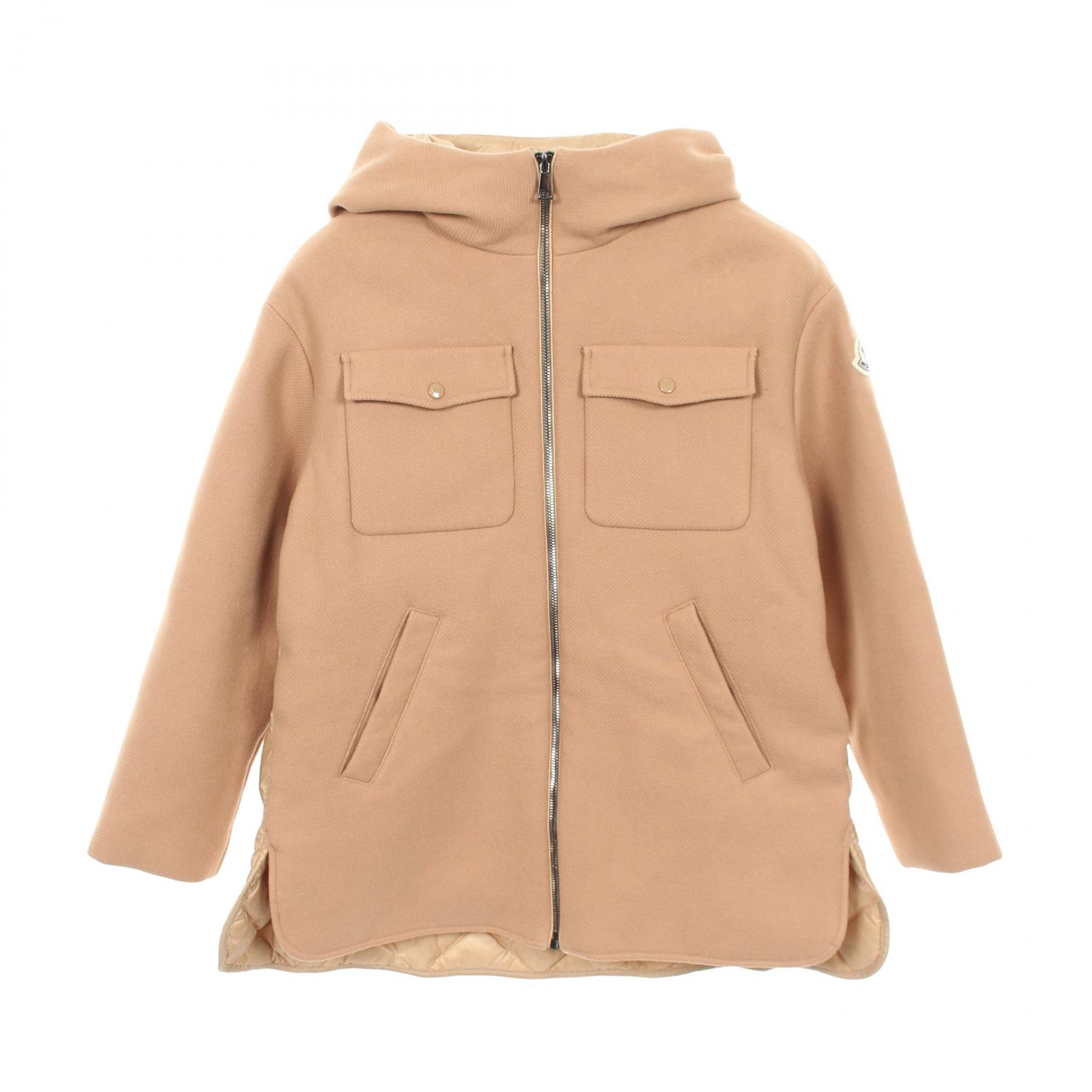 【10%OFFクーポン 7/26 9:59〆】 モンクレール MONCLER GOUET キッズ フード付き 切替 ダウンジャケット 衣料品 アウター ウール ナイロン レディース ベージュ系 1A00074 【中古】｜Brandoff銀座