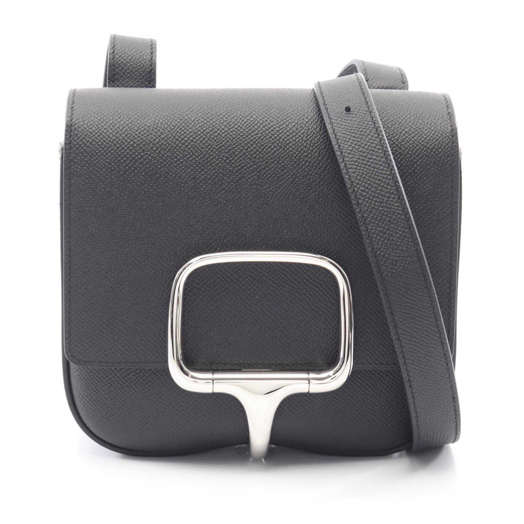 エルメス HERMES デッラ カヴァッレリア ミニ ショルダーバッグ バッグ レザー ヴォーエプソン レディース ブラック系 【中古】