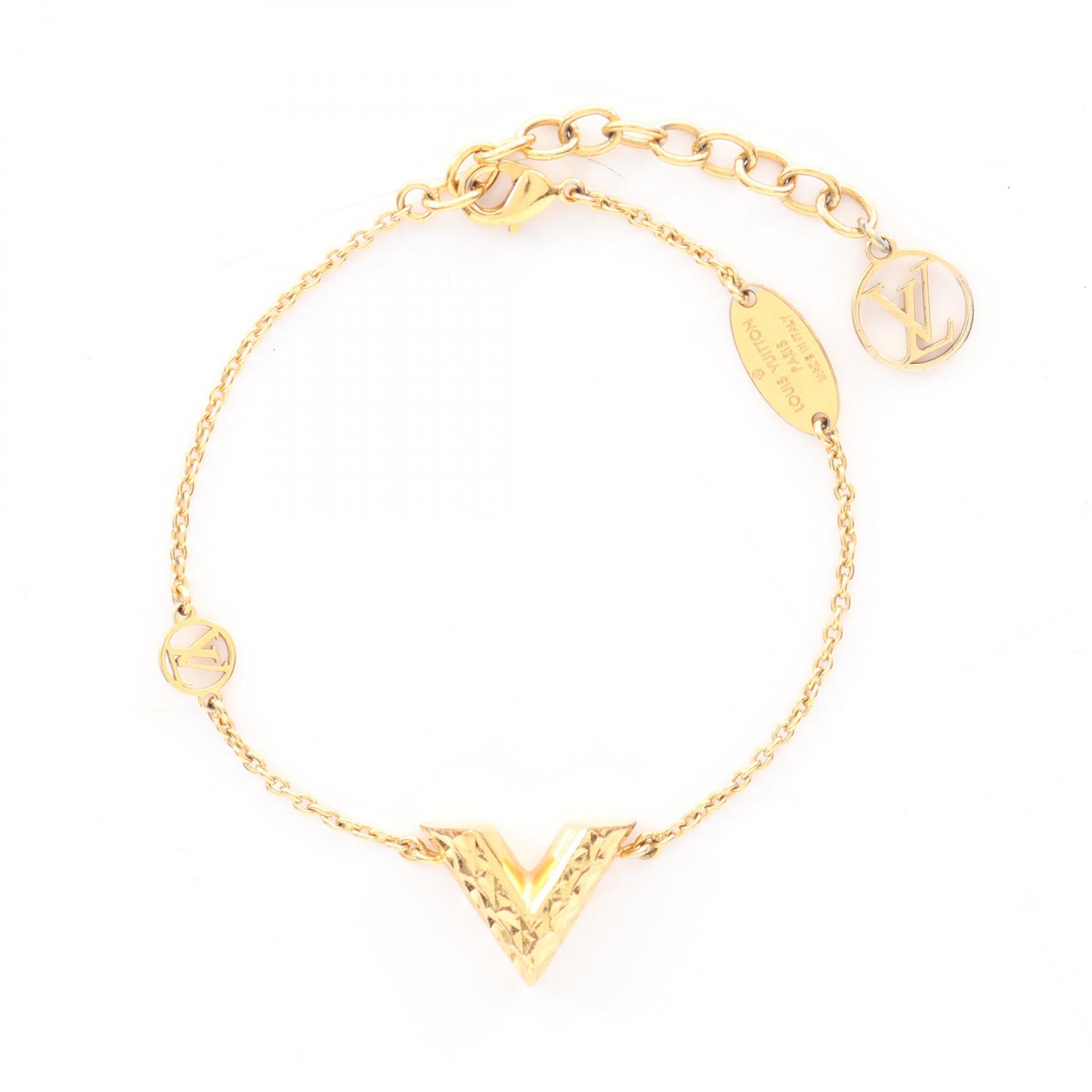 【P5倍×5%OFFクーポン】ルイ・ヴィトン LOUIS VUITTON ブラスレ エセンシャルV ブレスレット アクセサリー GP（ゴールドメッキ） レディース ゴールド系 M64269 【中古】 36,400円