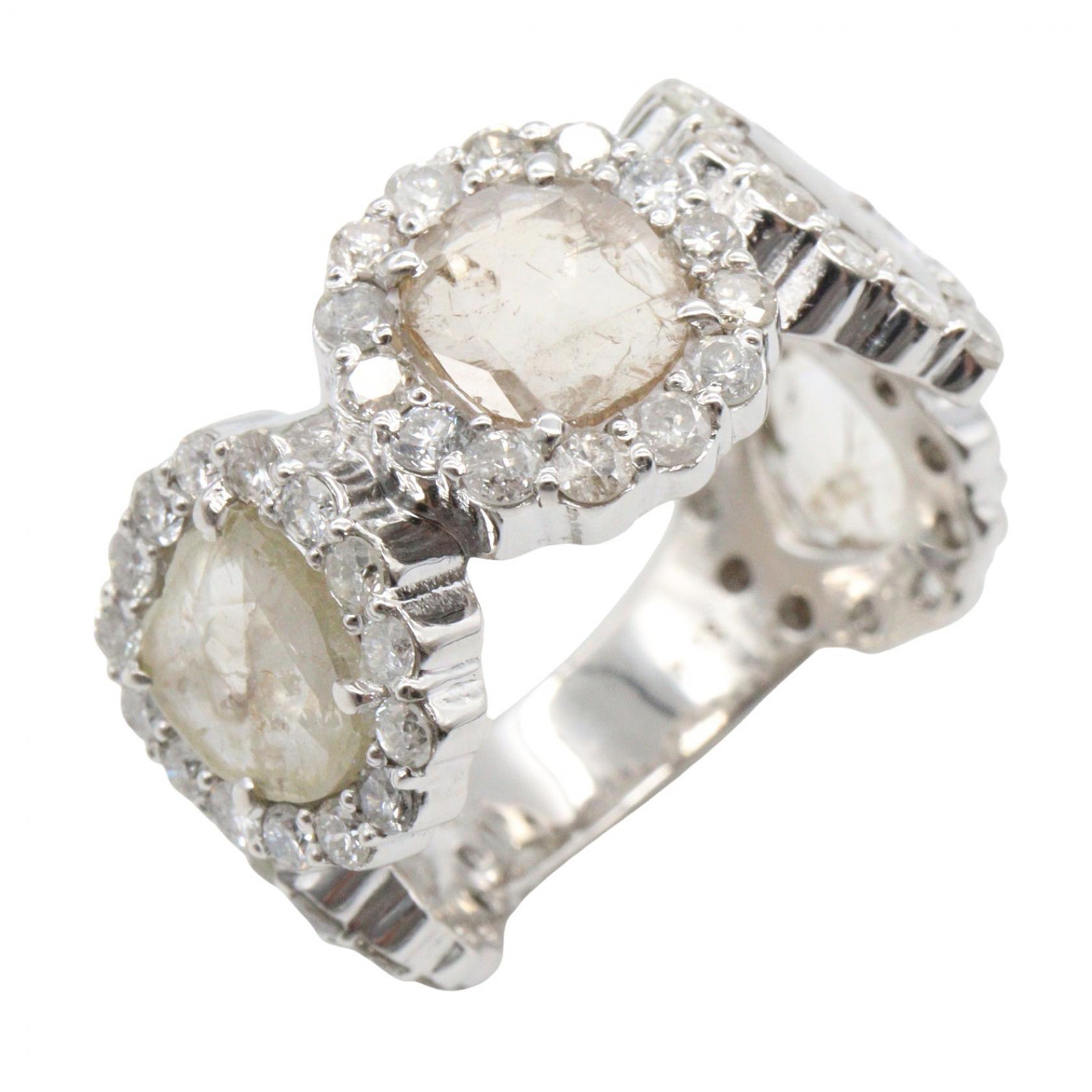【10%OFFクーポン対象】ジュエリー JEWELRY 色石 リング リング・指輪 ジュエリー K18WG（ホワイトゴールド） 色石 レディース シルバー系 / クリア系 色石 7.3g 【中古】