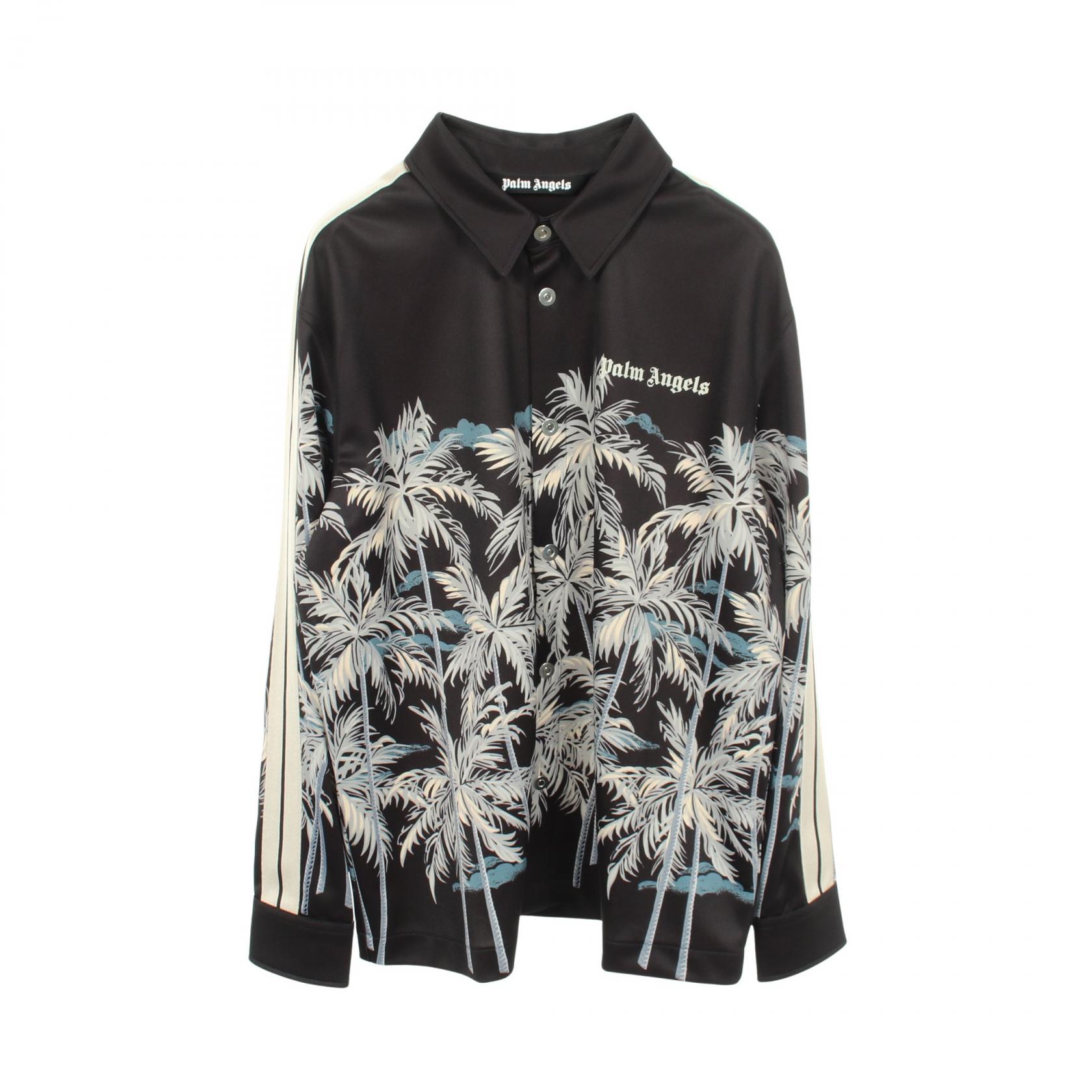 パームエンジェルス PALM ANGELS パームツリー トラックシャツ 衣料品 アウター ポリエステル メンズ ブラック系 / ベージュ系 【中古】