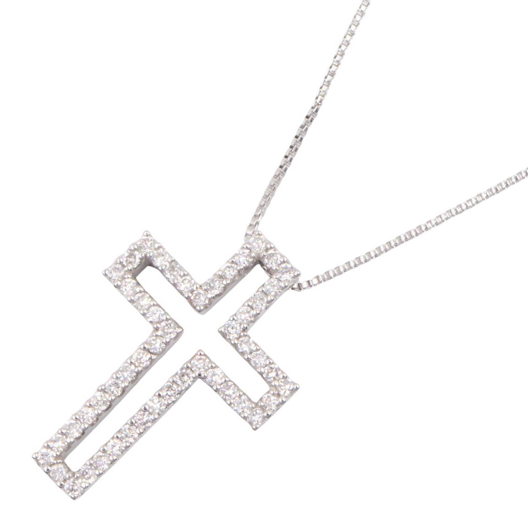 【10%OFFクーポン 7/26 9:59〆】 ジュエリー JEWELRY ダイヤモンド ネックレス ネックレス ジュエリー K18WG(ホワイトゴールド) ダイヤモンド レディース シルバー系 / クリア系 ダイヤ 6.1g 【中古】|Brandoff銀座