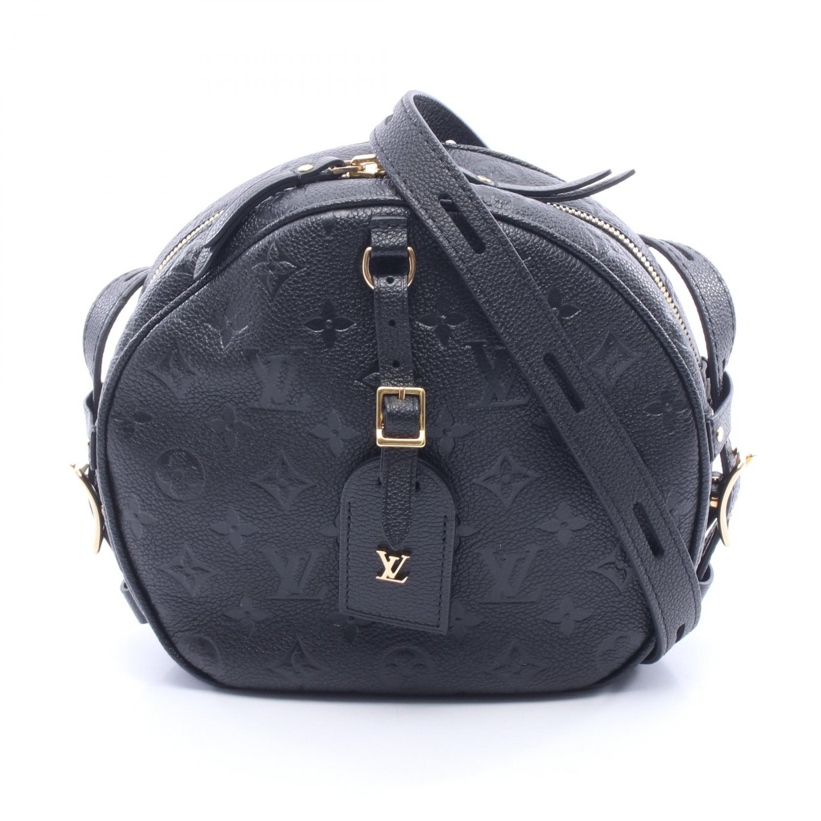 【10%OFFクーポン対象】ルイ・ヴィトン LOUIS VUITTON ボワット シャポー スープルMM ショルダーバッグ バッグ レザー モノグラム・アンプラント レディース ブラック系 M45649 【中古】
