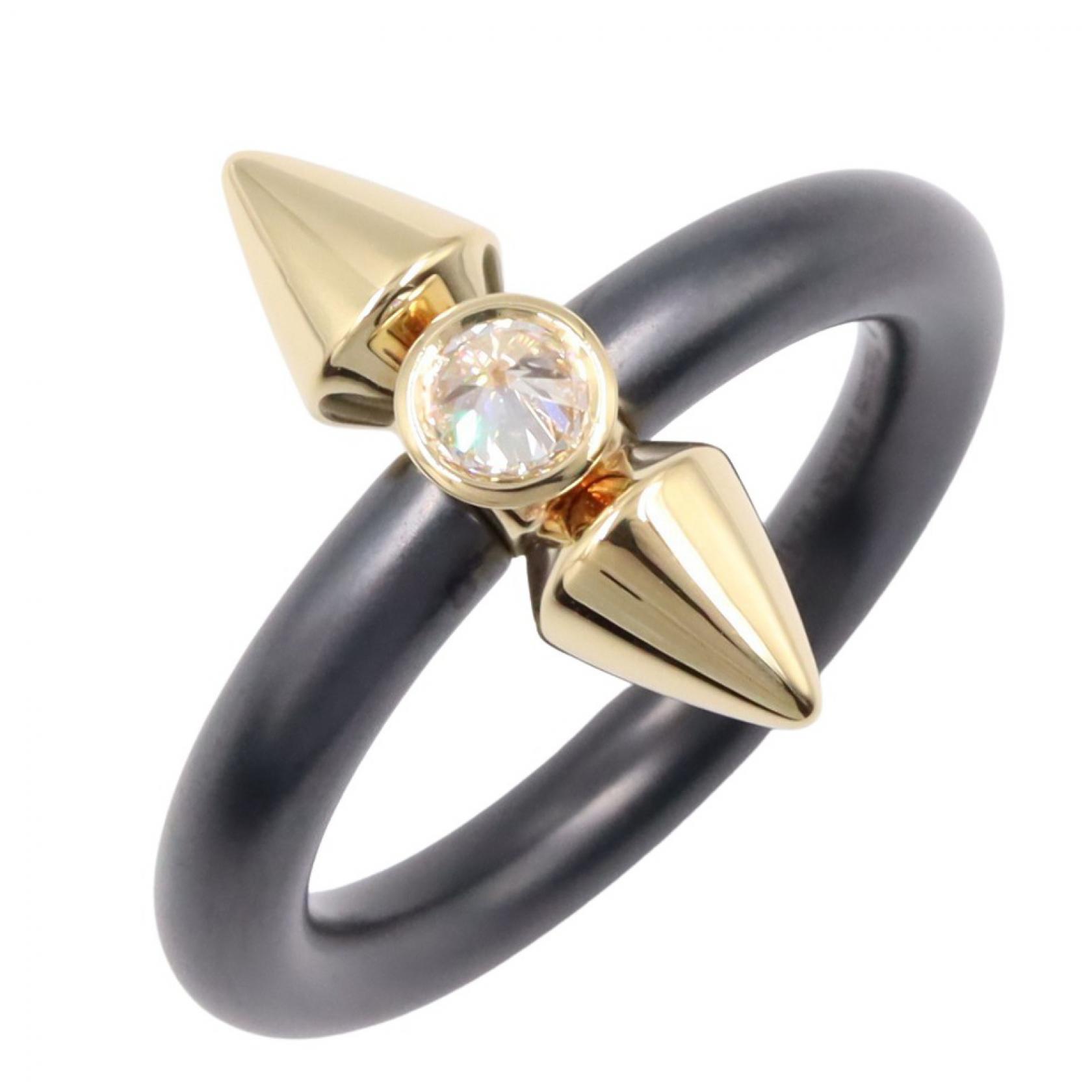 ティファニー TIFFANY＆CO タイタン by ファレル ウィリアムス ダイヤ リング 1PD リング・指輪 ジュエリー K18（イエローゴールド） ダイヤモンド チタン レディース ゴールド系 / ブラック系 / クリア系 【中古】