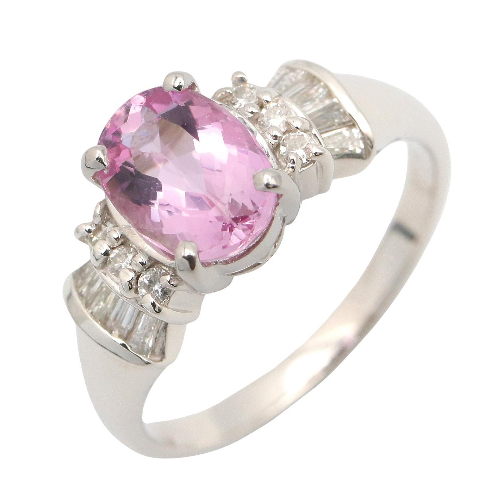【10%OFFクーポン 7/26 9:59〆】 ジュエリー JEWELRY インペリアルトパーズ ダイヤ リング リング・指輪 ジュエリー Pt900プラチナ ダイヤモンド インペリアルトパーズ レディース ピンク系 / クリア系 / シルバー系 ｲﾝﾍﾟﾘｱﾙﾄﾊﾟｰｽﾞ 4.9g 【中古】｜Brandoff銀座