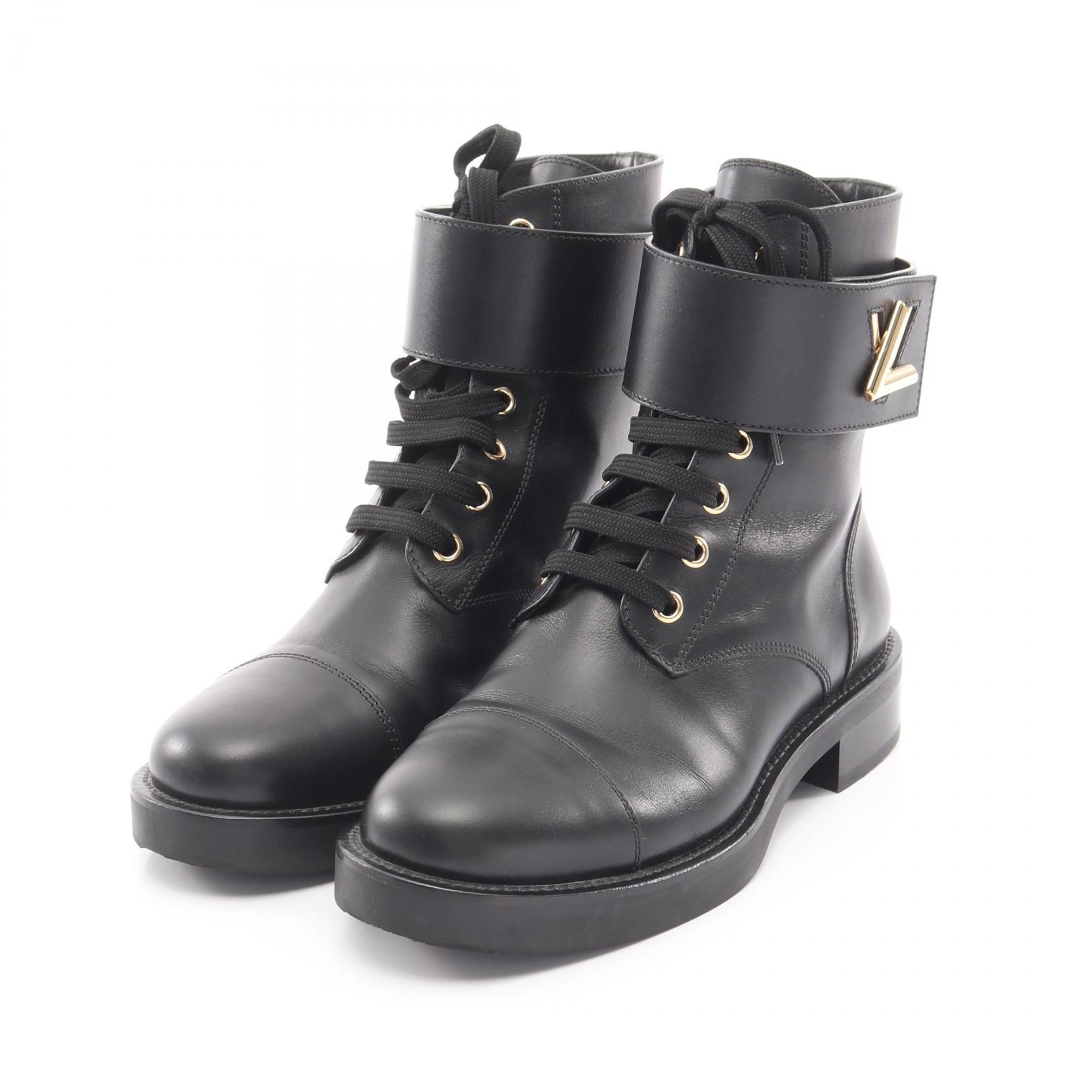 【5%OFFクーポン×ポイント5倍】ルイ・ヴィトン LOUIS VUITTON ワンダーランドライン ブーツ 靴 レザー レディース ブラック系 【中古】