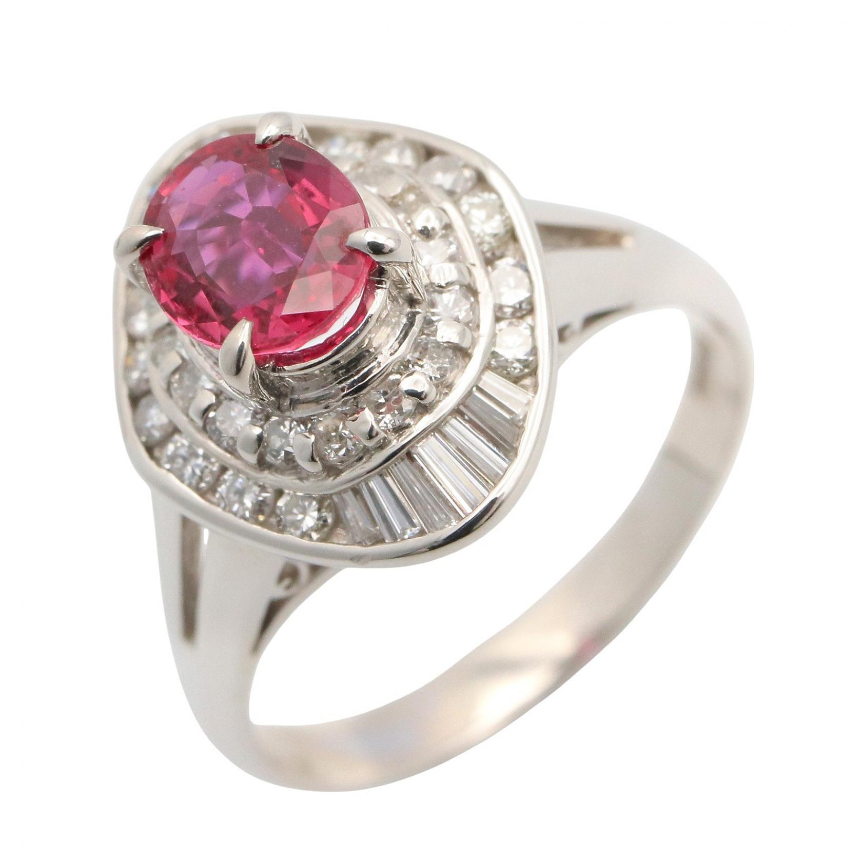 ジュエリー JEWELRY ピンクサファイア ダイヤ リング リング・指輪 ジュエリー Pt900プラチナ ダイヤモンド ピンクサファイア レディース ピンク系 / クリア系 / シルバー系 ﾋﾟﾝｸｻﾌｧｲｱ 6.4g 【中古】 109,450円
