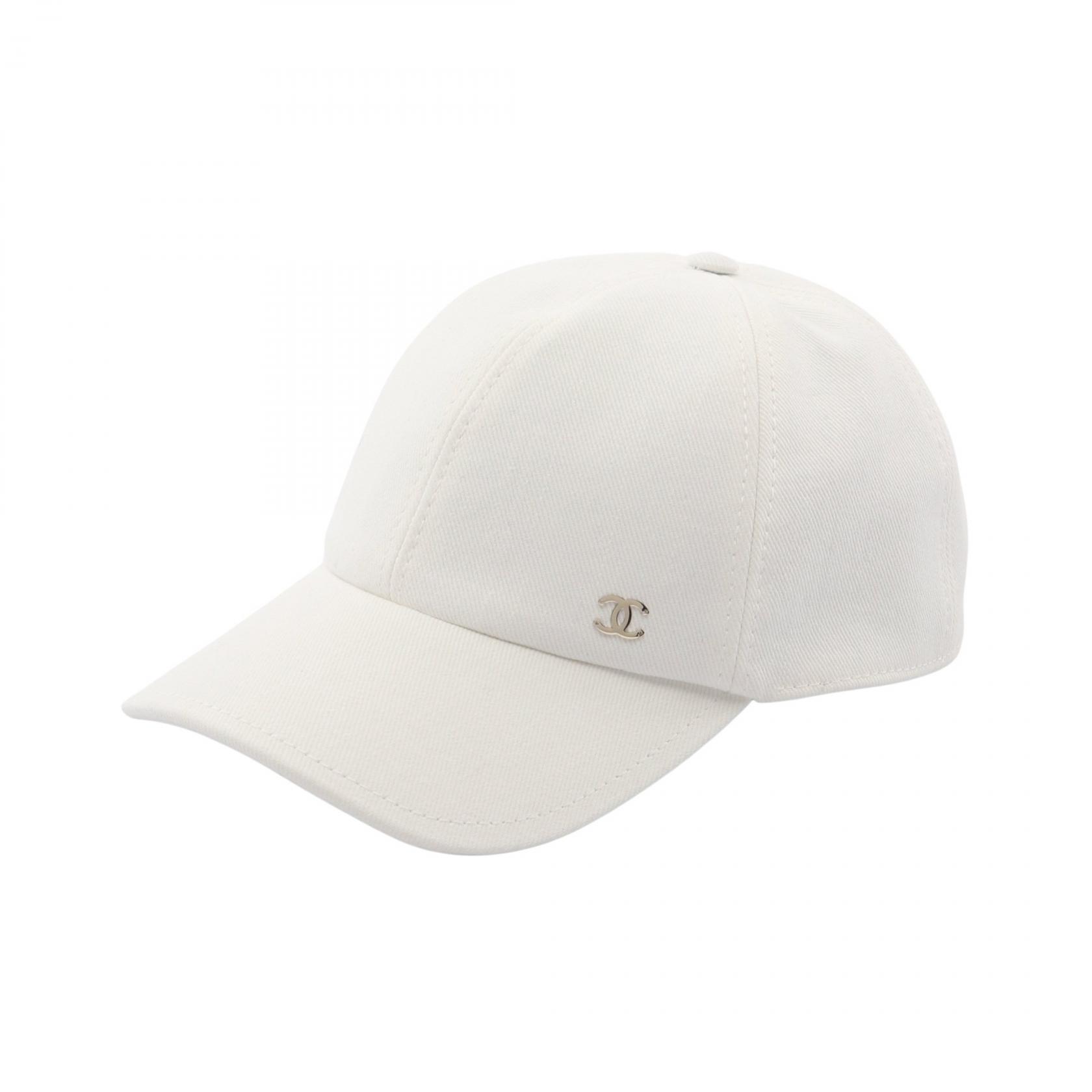 シャネル CHANEL ココマーク キャップ 帽子 コットン レディース ホワイト系 【中古】
