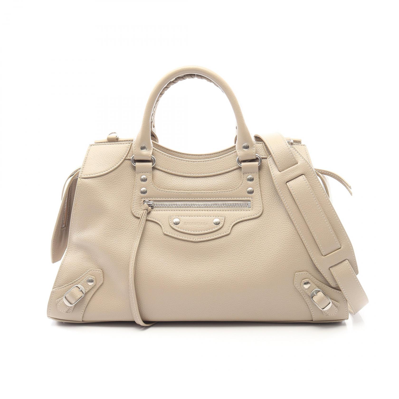 バレンシアガ BALENCIAGA ネオクラシックシティ 2WAY ハンドバッグ バッグ レザー レディース ベージュ系 678634 【中古】